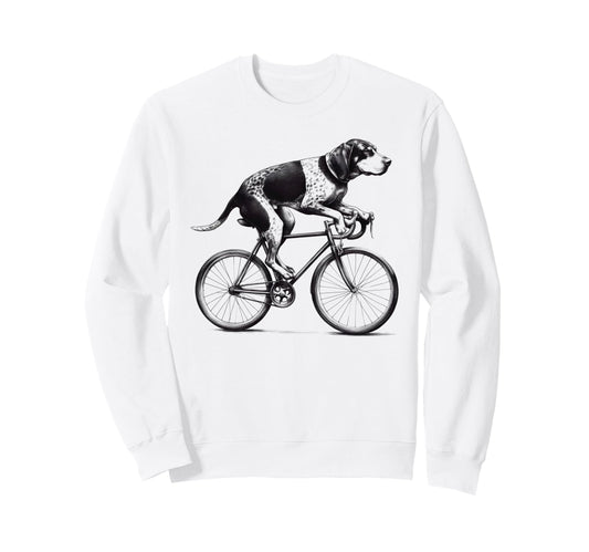 Bluetick Coonhound Dog Riding Bike Sweatshirt - Graphic Print Men Women - T-Shirt, Sweatshirt, Hoodie