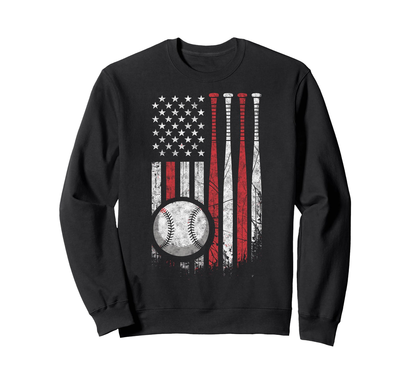 Baseball Us Flag Baseball Lover Sweatshirt - Novelty Apparel for Adults - T-Shirt, Sweatshirt, Hoodie