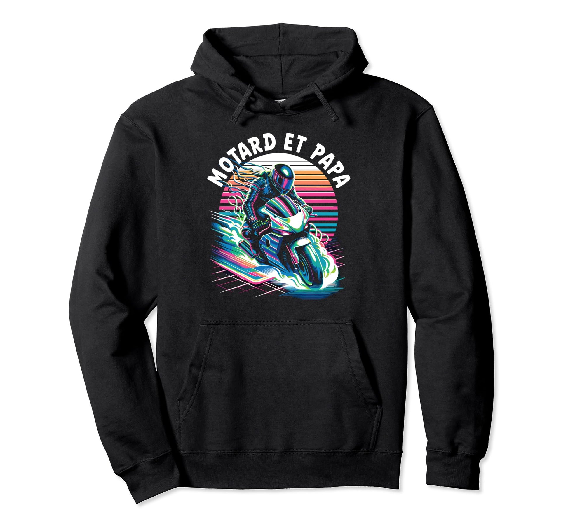 Dad Motorcycle Biker Bald Hairless Hoodie - Casual Everyday Wear Men Women - T-Shirt, Sweatshirt, Hoodie