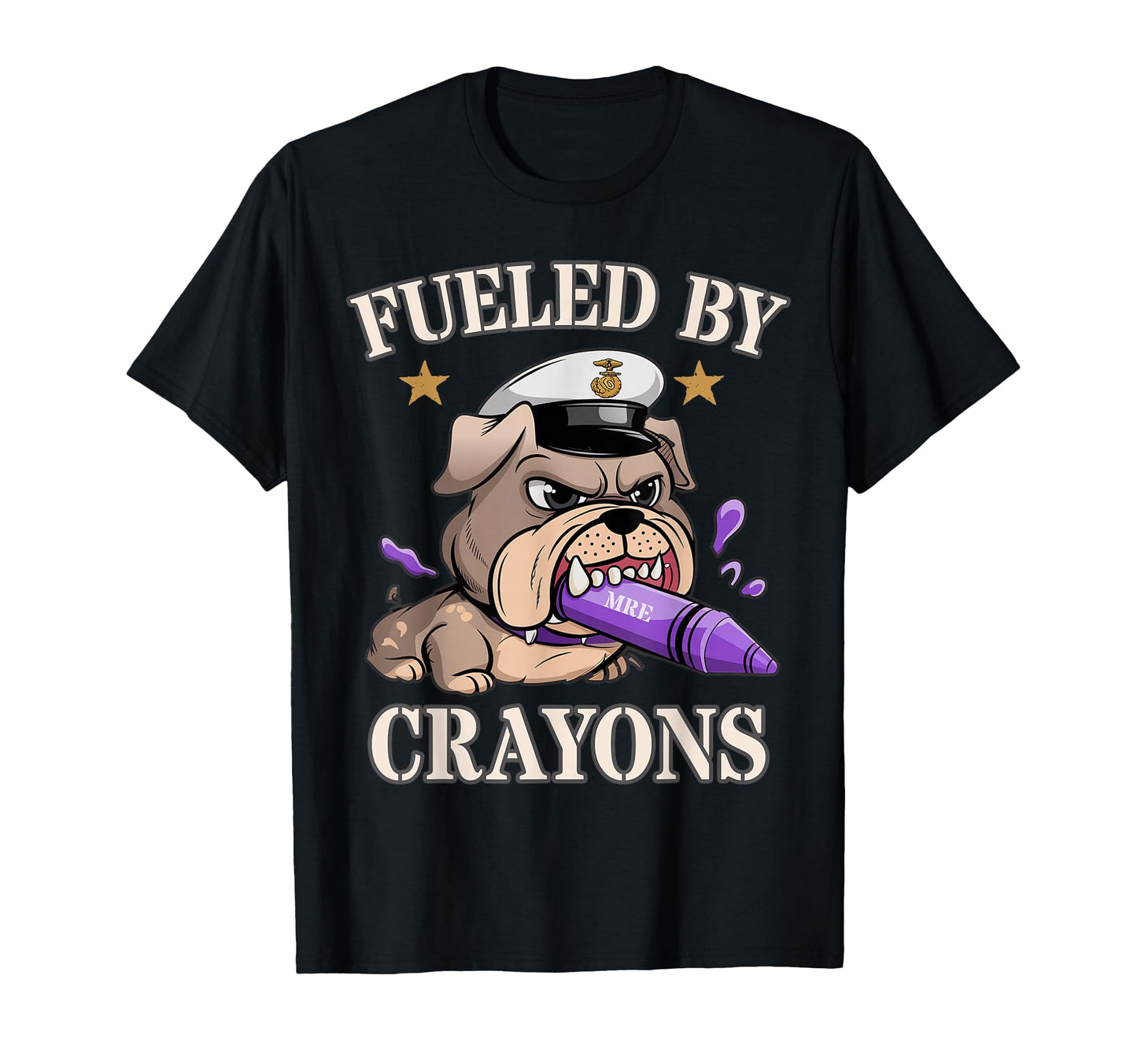 Fueled Crayons Bulldog Soldier Boot T-Shirt - Unique Graphic Men Women - T-Shirt, Sweatshirt, Hoodie