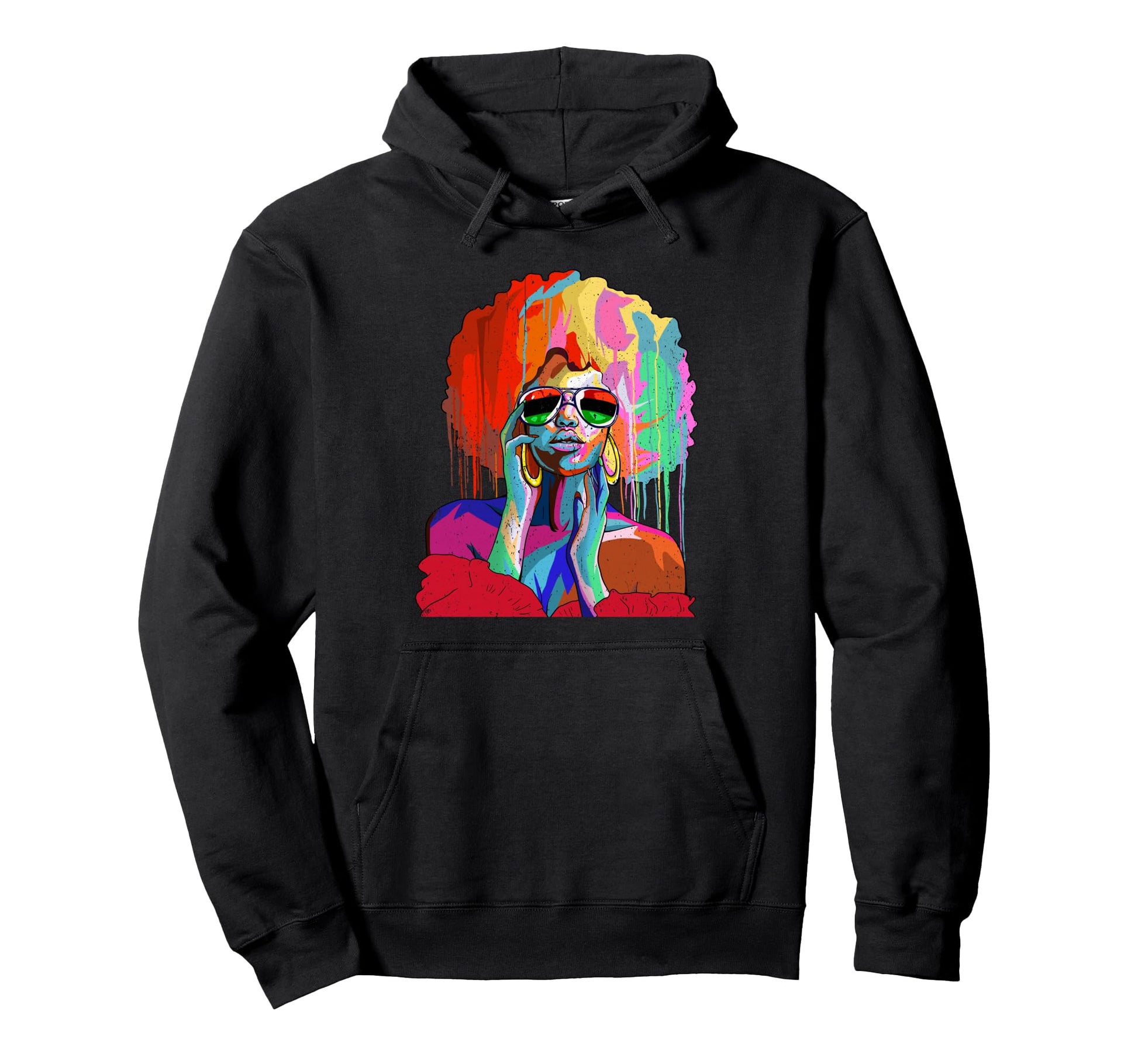 Juneteenth Black Afro Hair Pop Art Hoodie - Minimalist Print Men Women - T-Shirt, Sweatshirt, Hoodie