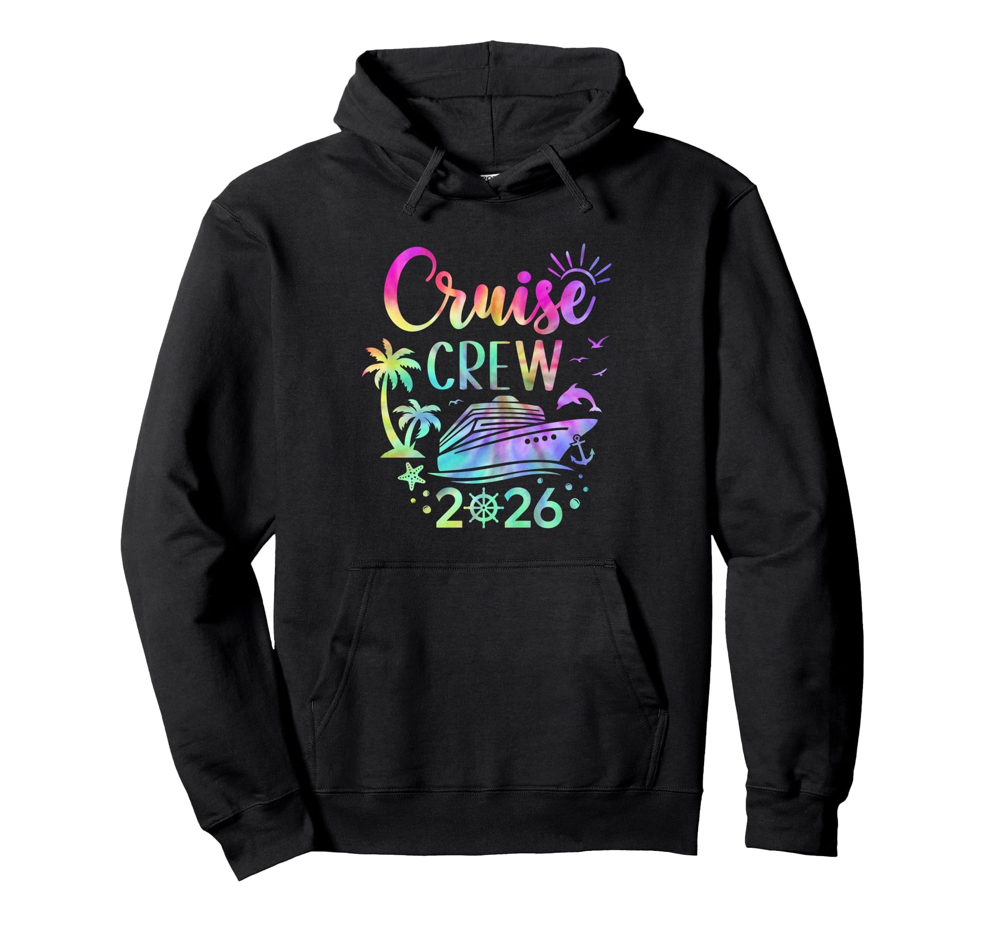 Tie Dye Cruise Crew 2026 Summer Vacation Hoodie - Trendy Graphic Men Women - T-Shirt, Sweatshirt, Hoodie
