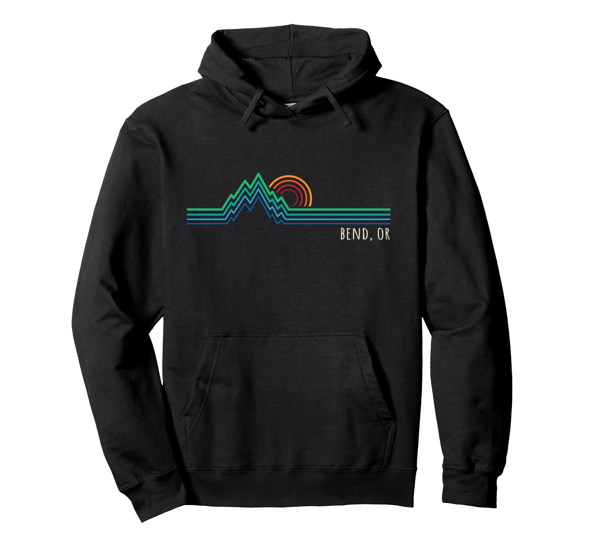 Bend Oregon Usa Mountain Sunset Hoodie - Streetwear Style for Adults - T-Shirt, Sweatshirt, Hoodie