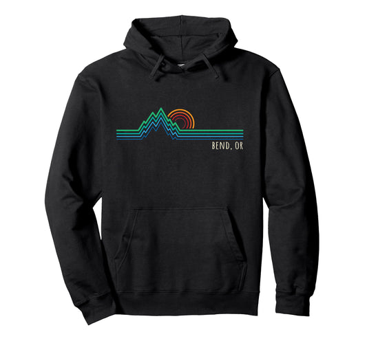 Bend Oregon Usa Mountain Sunset Hoodie - Streetwear Style for Adults - T-Shirt, Sweatshirt, Hoodie