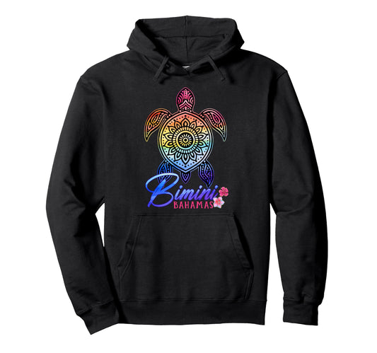 Bimini Tie Dye Sea Turtle Bahamas Beach Hoodie - Fun Novelty Design Unisex - T-Shirt, Sweatshirt, Hoodie
