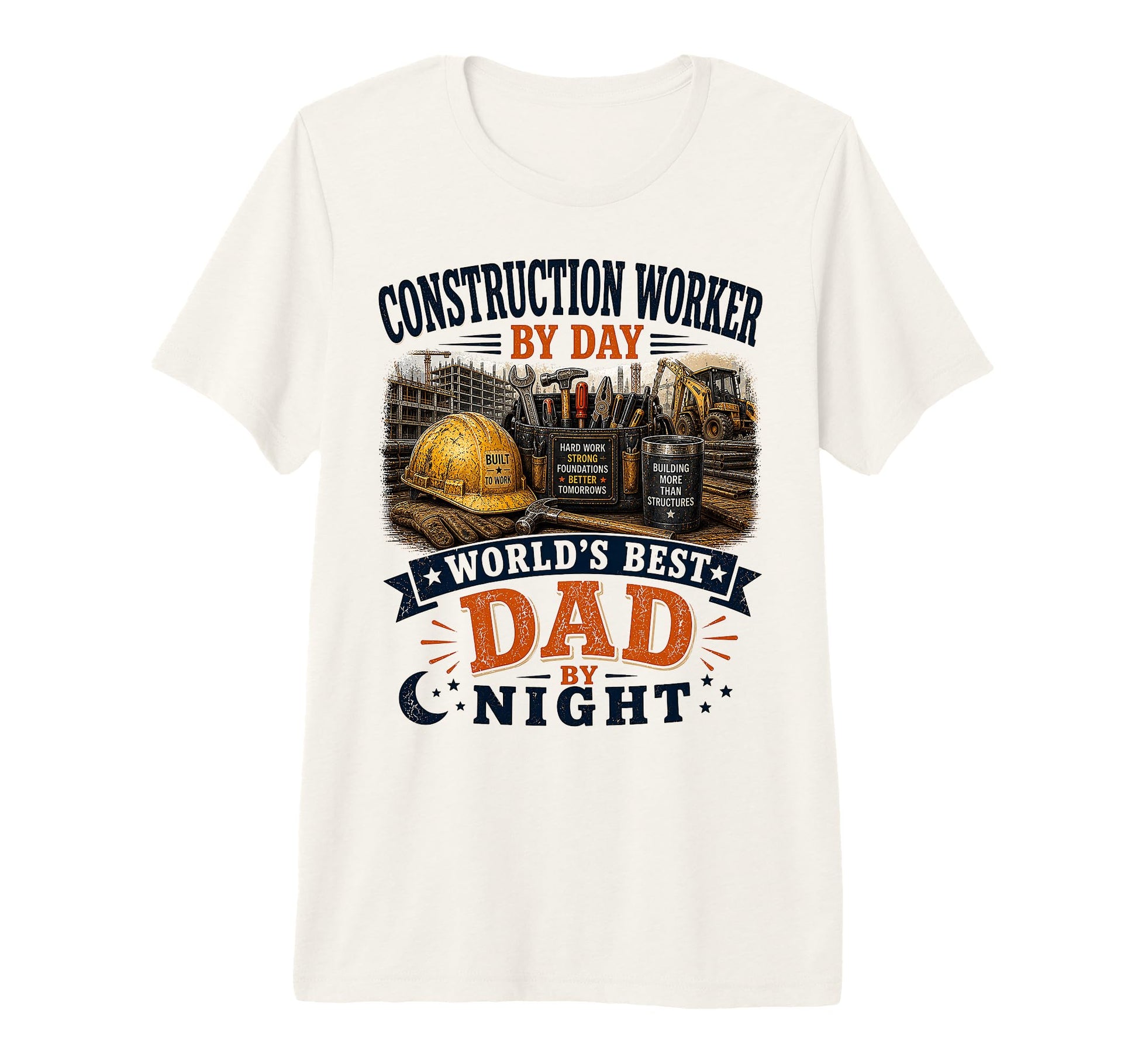 Mens Construction Worker Day Worlds Best T-Shirt - Graphic Print Men Women - T-Shirt, Sweatshirt, Hoodie