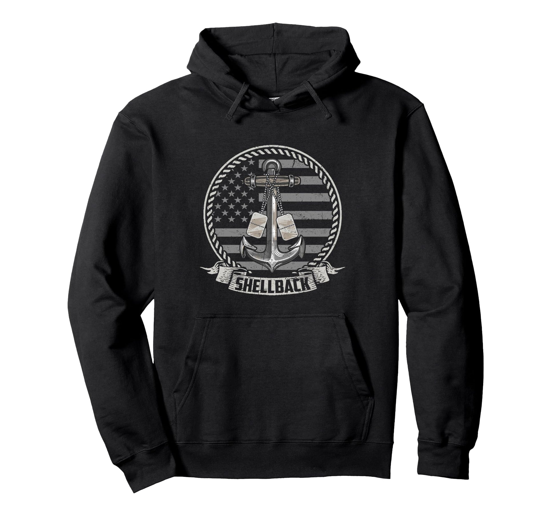 Shellback Nautical Anchor Flag Hoodie - Fun Novelty Design for Adults - T-Shirt, Sweatshirt, Hoodie