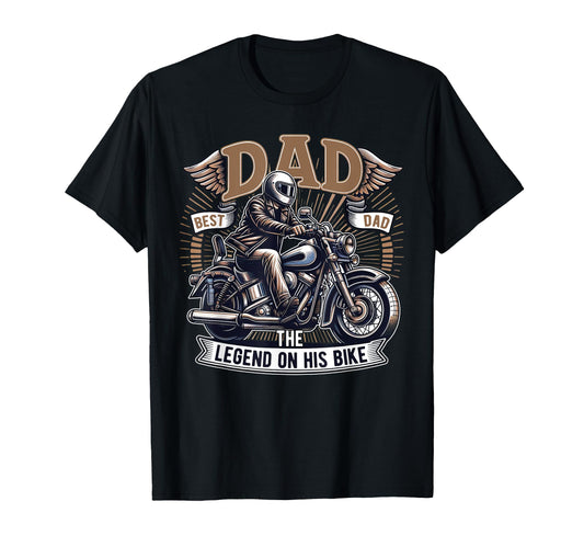 Biker Dad Fathers Day Dad Legend His T-Shirt - Minimalist Print Men Women - T-Shirt, Sweatshirt, Hoodie