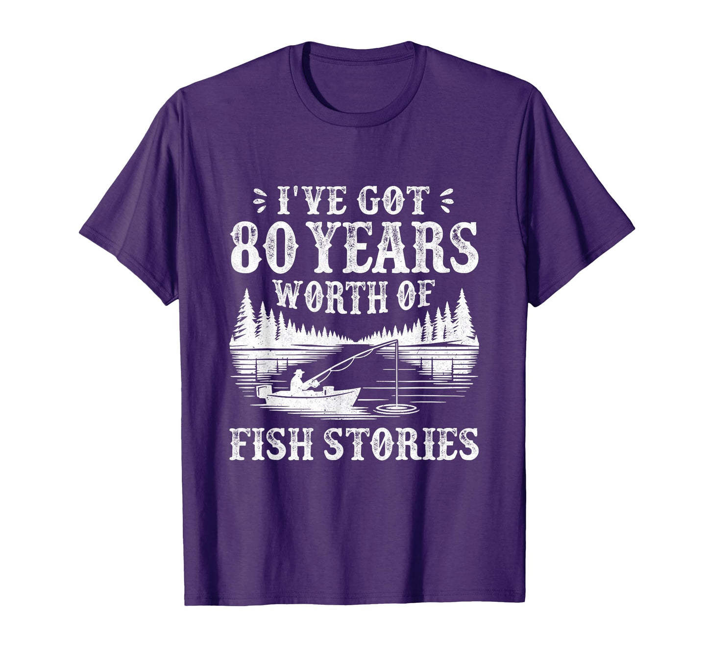 80Th Birthday Fisherman Fishing 80 T-Shirt - Minimalist Print for Adults - T-Shirt, Sweatshirt, Hoodie