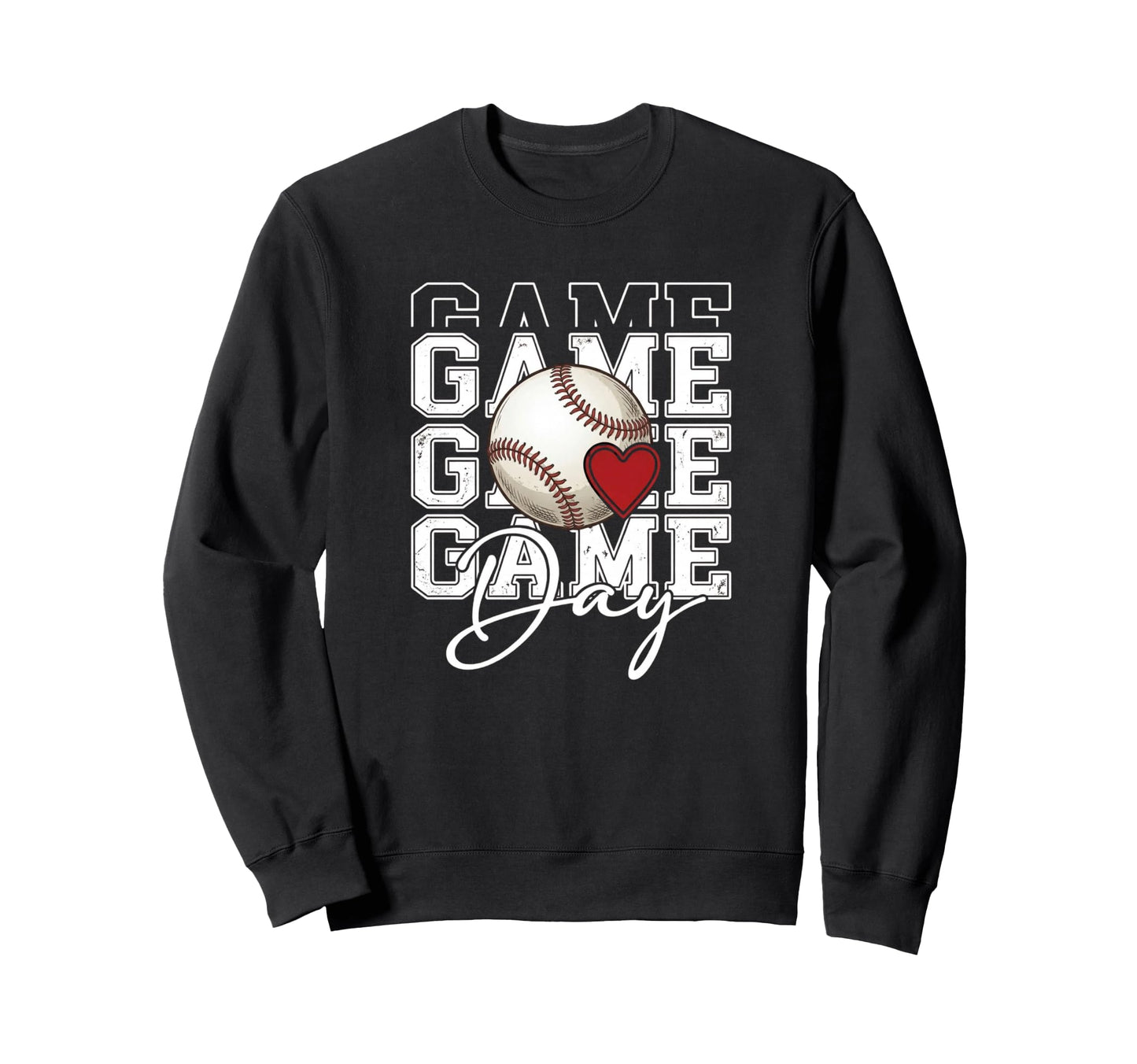 Baseball Game Day Spirit Heart Sweatshirt - Streetwear Style Unisex - T-Shirt, Sweatshirt, Hoodie