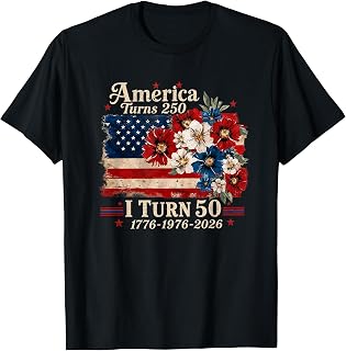 Funny America Turns 250 I Turn 50 1976 USA 50th Birthday T-Shirt Unisex T-shirt, Sweatshirt, Hoodie, Long Sleeve Tee - T-Shirt, Sweatshirt, Hoodie