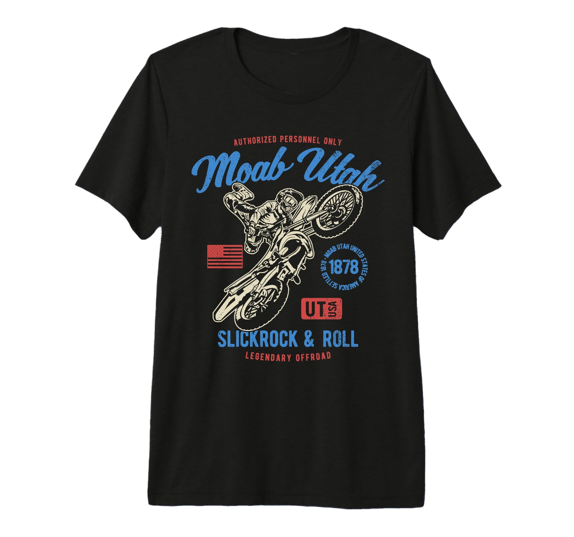 Moab Utah Motocross Dirt Bike T-Shirt - Graphic Print for Adults - T-Shirt, Sweatshirt, Hoodie