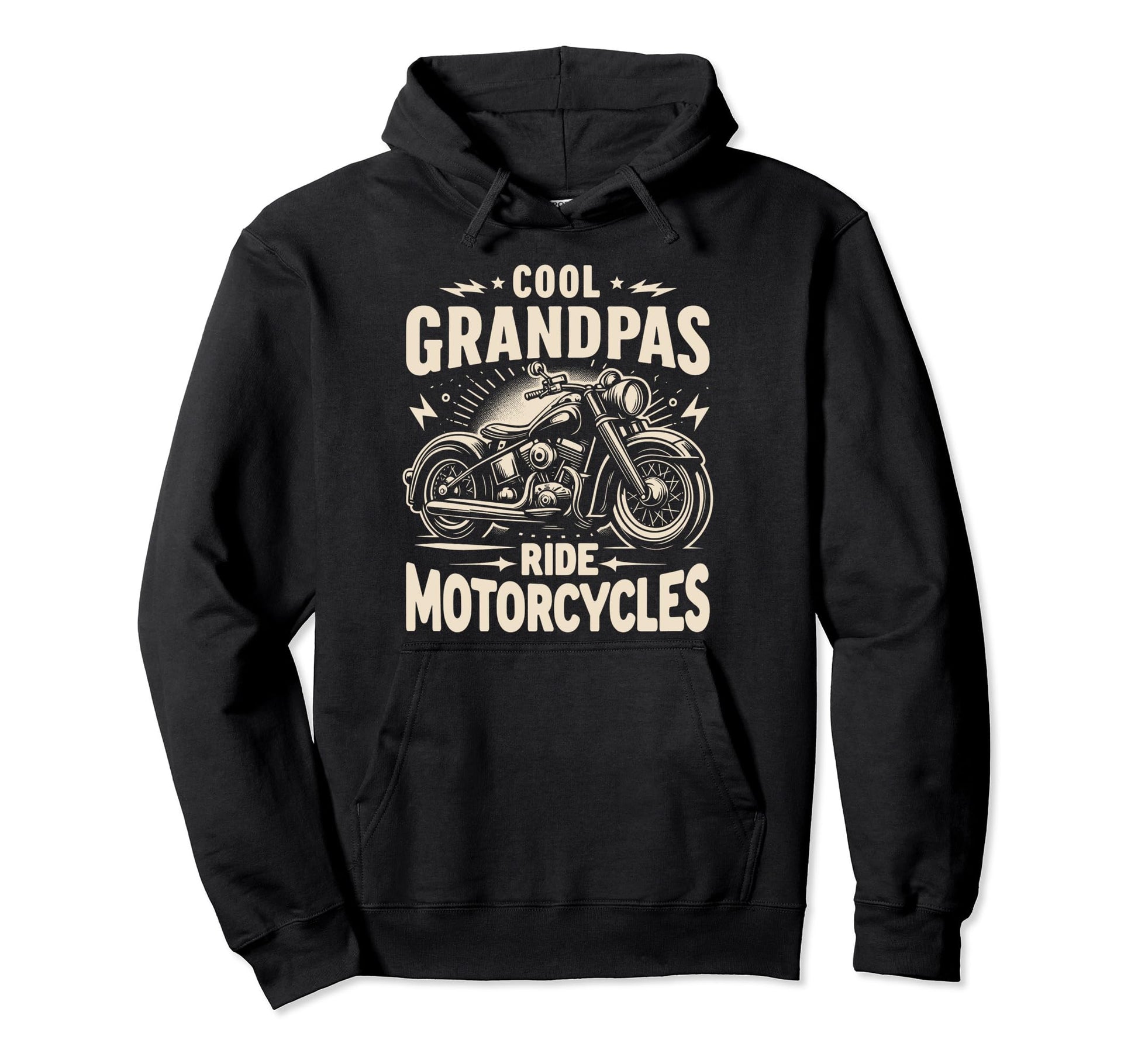 Grandpas Ride Motorcycles Fathers Day Hoodie - Custom Art Print Men Women - T-Shirt, Sweatshirt, Hoodie