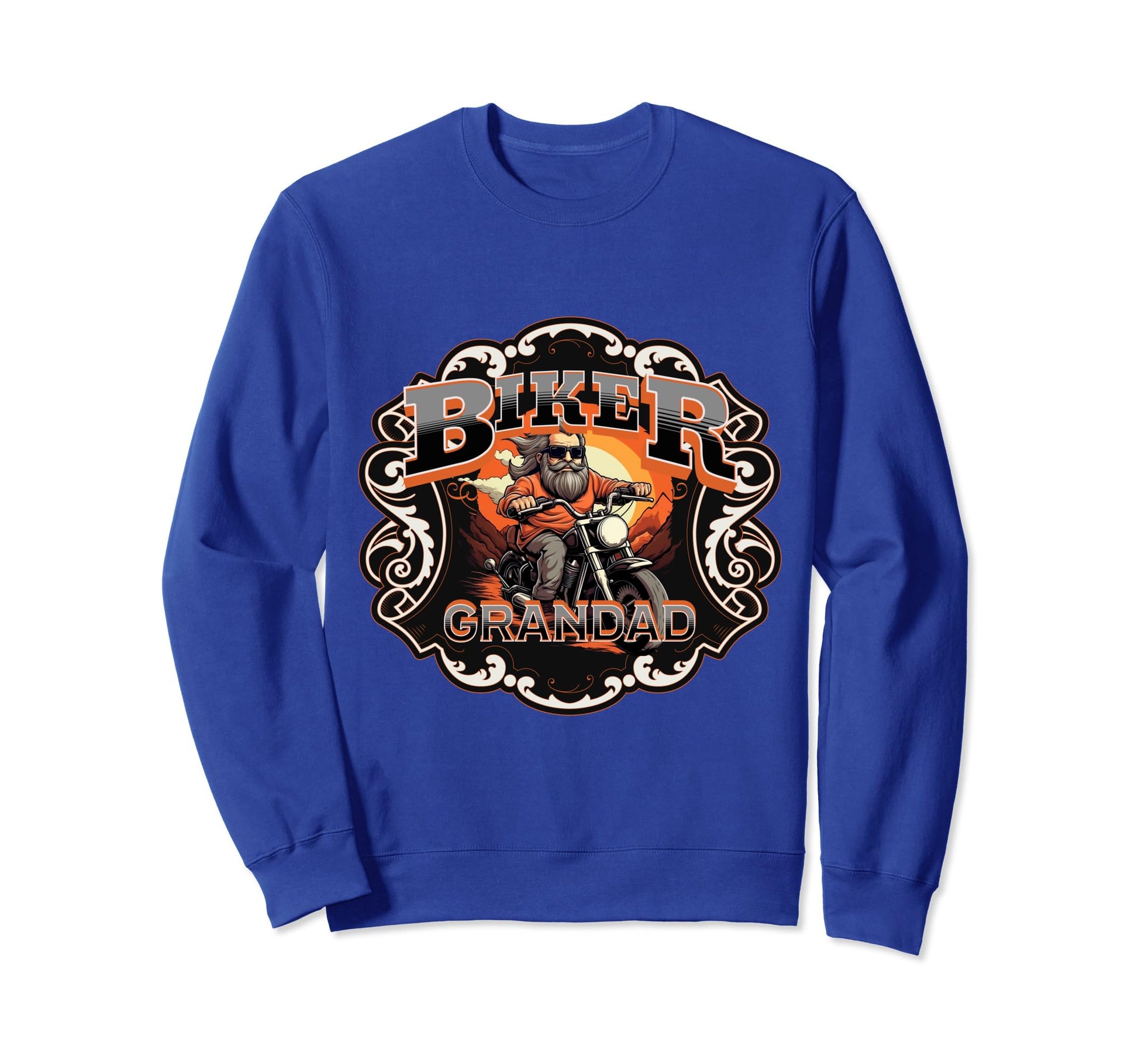 Mens Motorbike Biker Grandpa Sweatshirt - Graphic Print Men Women - T-Shirt, Sweatshirt, Hoodie