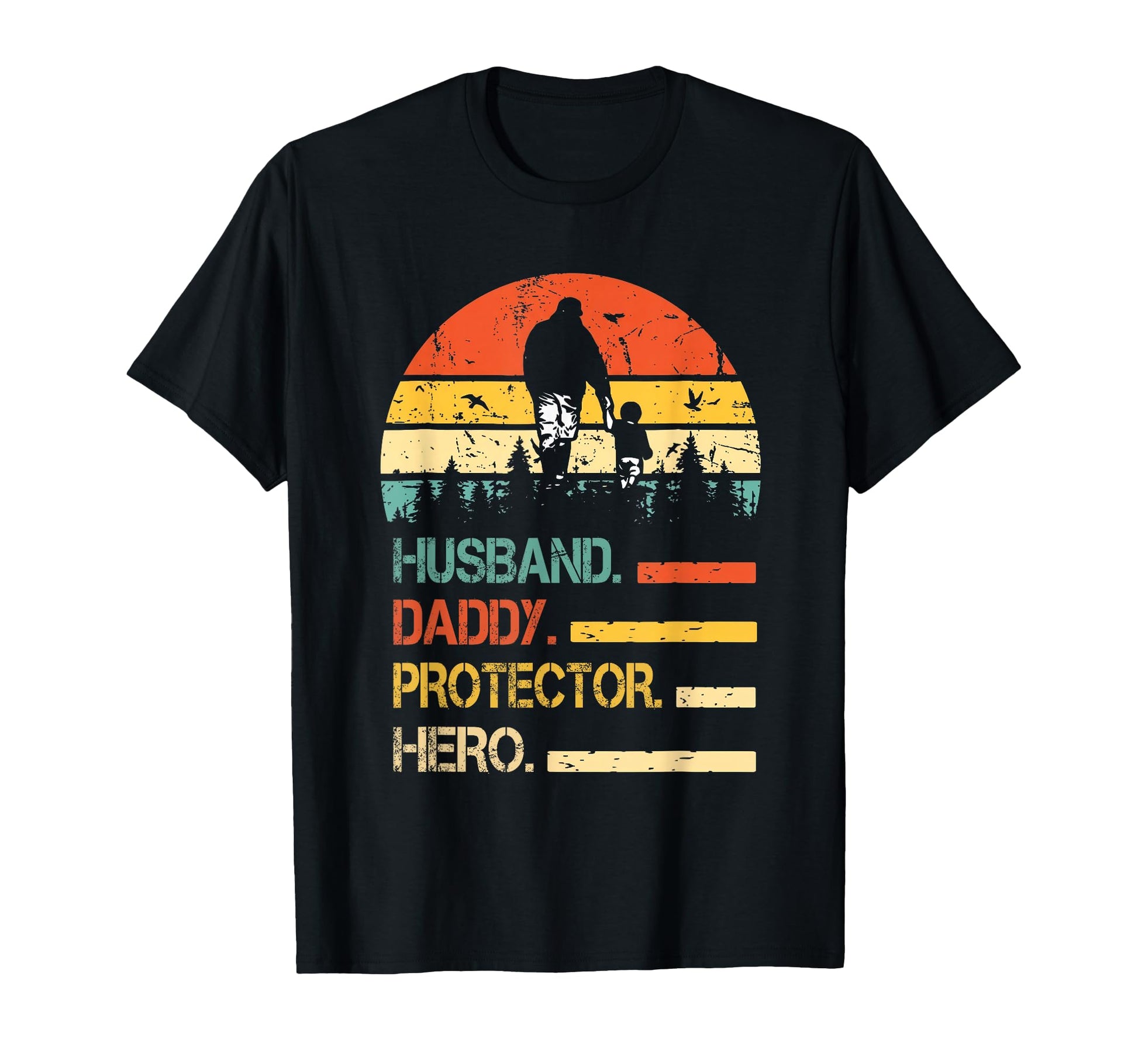 Husband Daddy Protector Hero Fathers T-Shirt - Minimalist Print for Adults - T-Shirt, Sweatshirt, Hoodie
