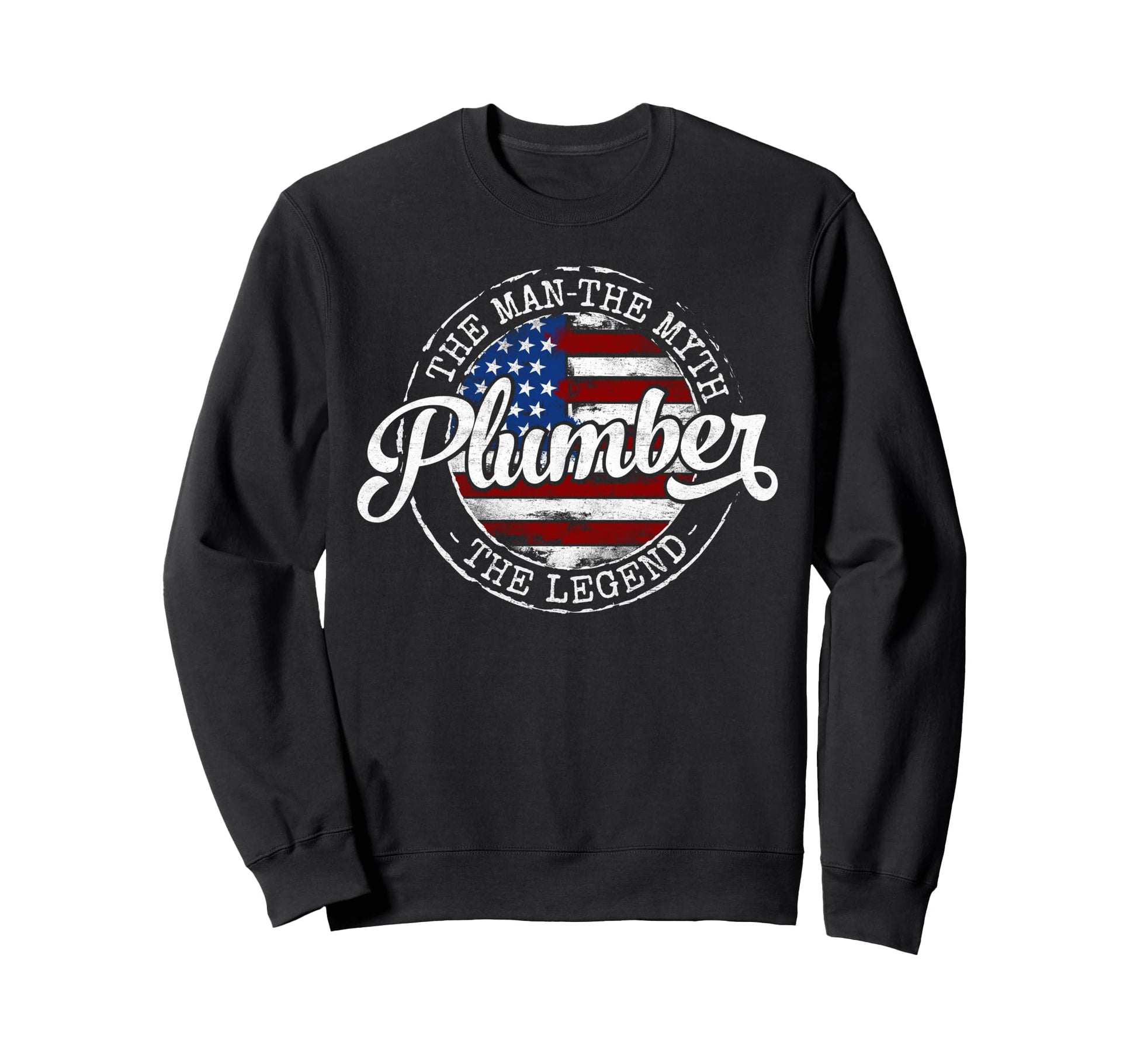Plumber Myth Legend Usa Flag Stamp Sweatshirt - Novelty Apparel Men Women - T-Shirt, Sweatshirt, Hoodie