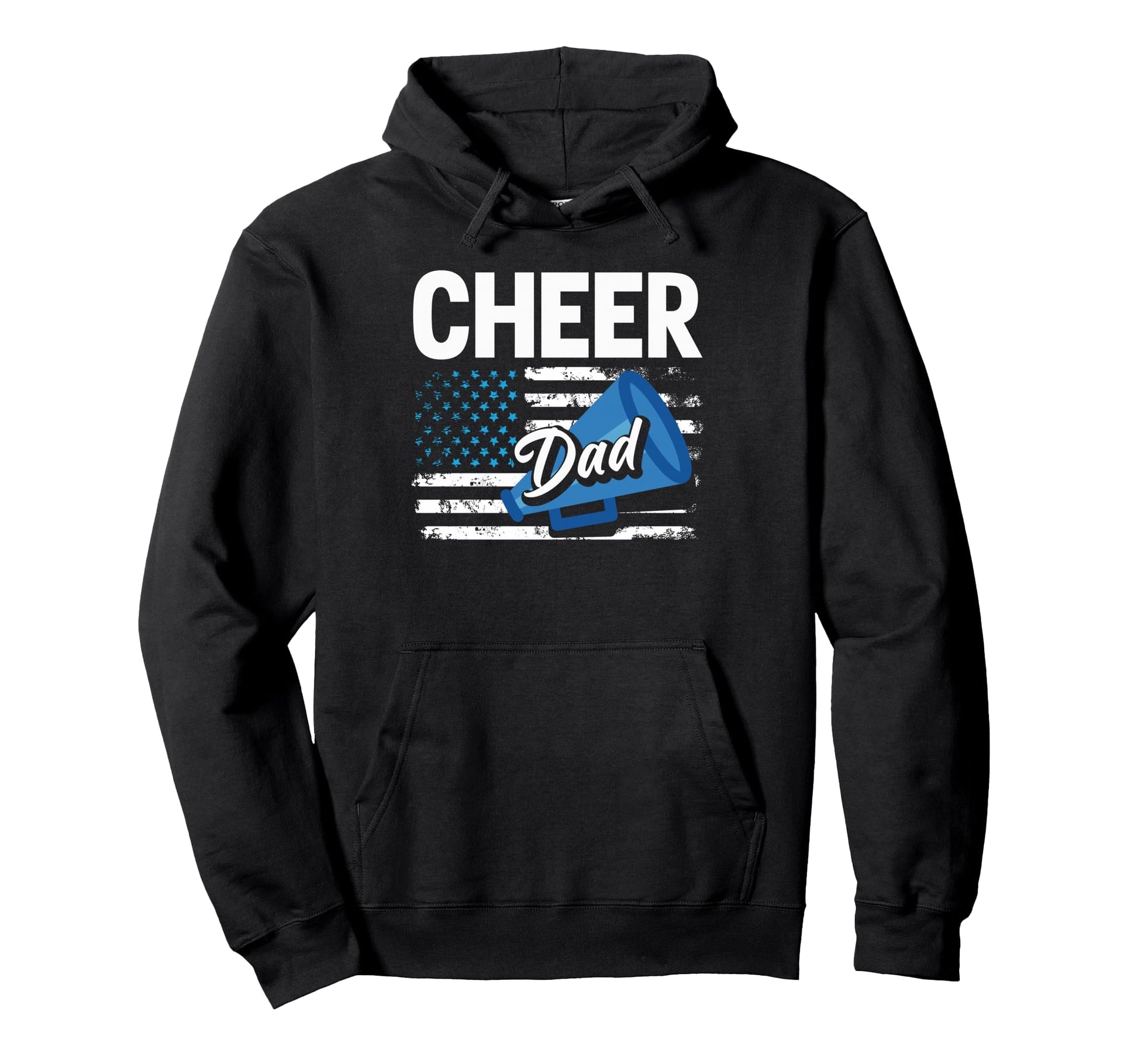 Cheer Dad Cheerleading American Flag Hoodie - Streetwear Style Men Women - T-Shirt, Sweatshirt, Hoodie