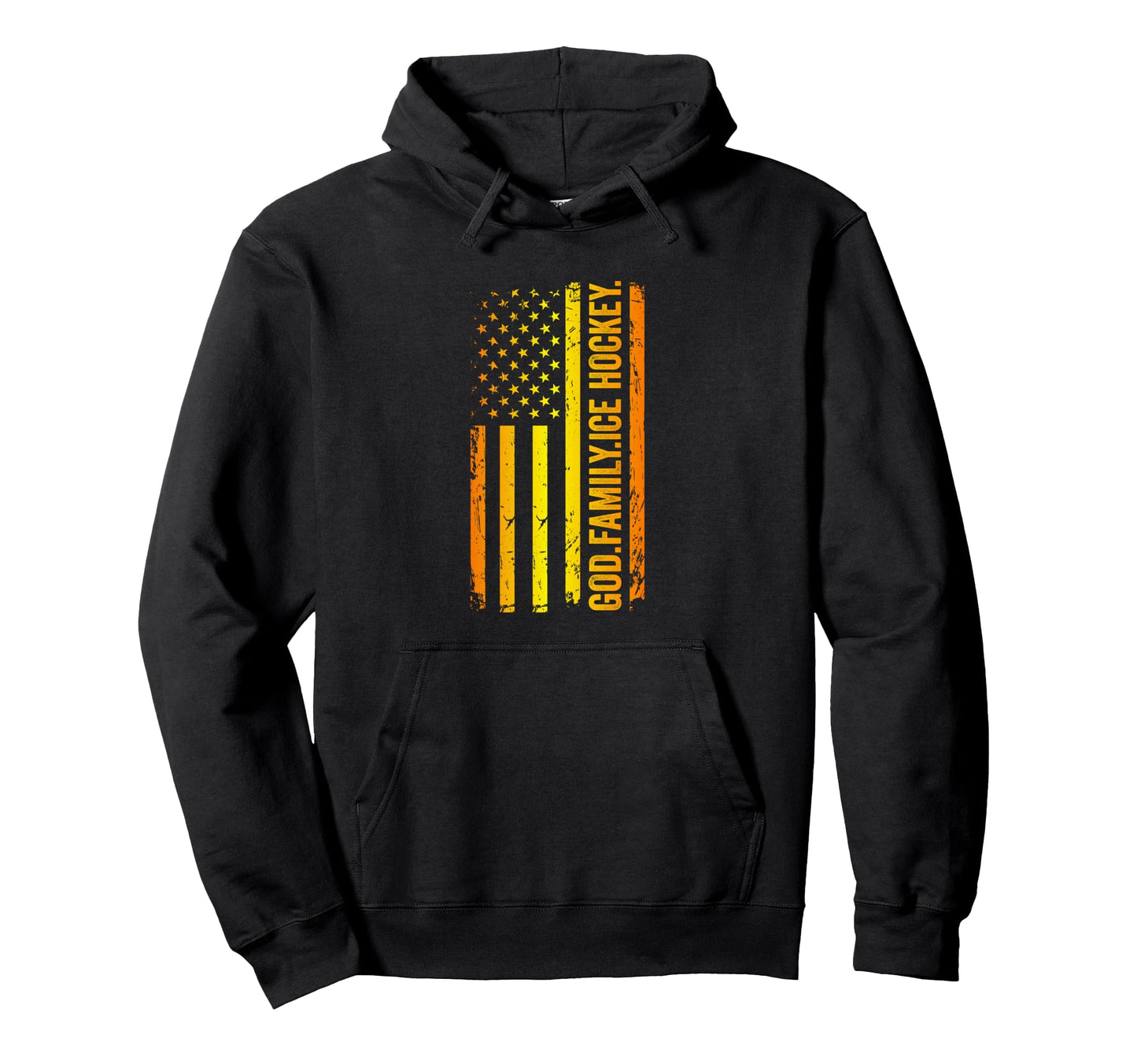 God Family Ice Hockey Us American Flag Hoodie - Custom Art Print Unisex - T-Shirt, Sweatshirt, Hoodie