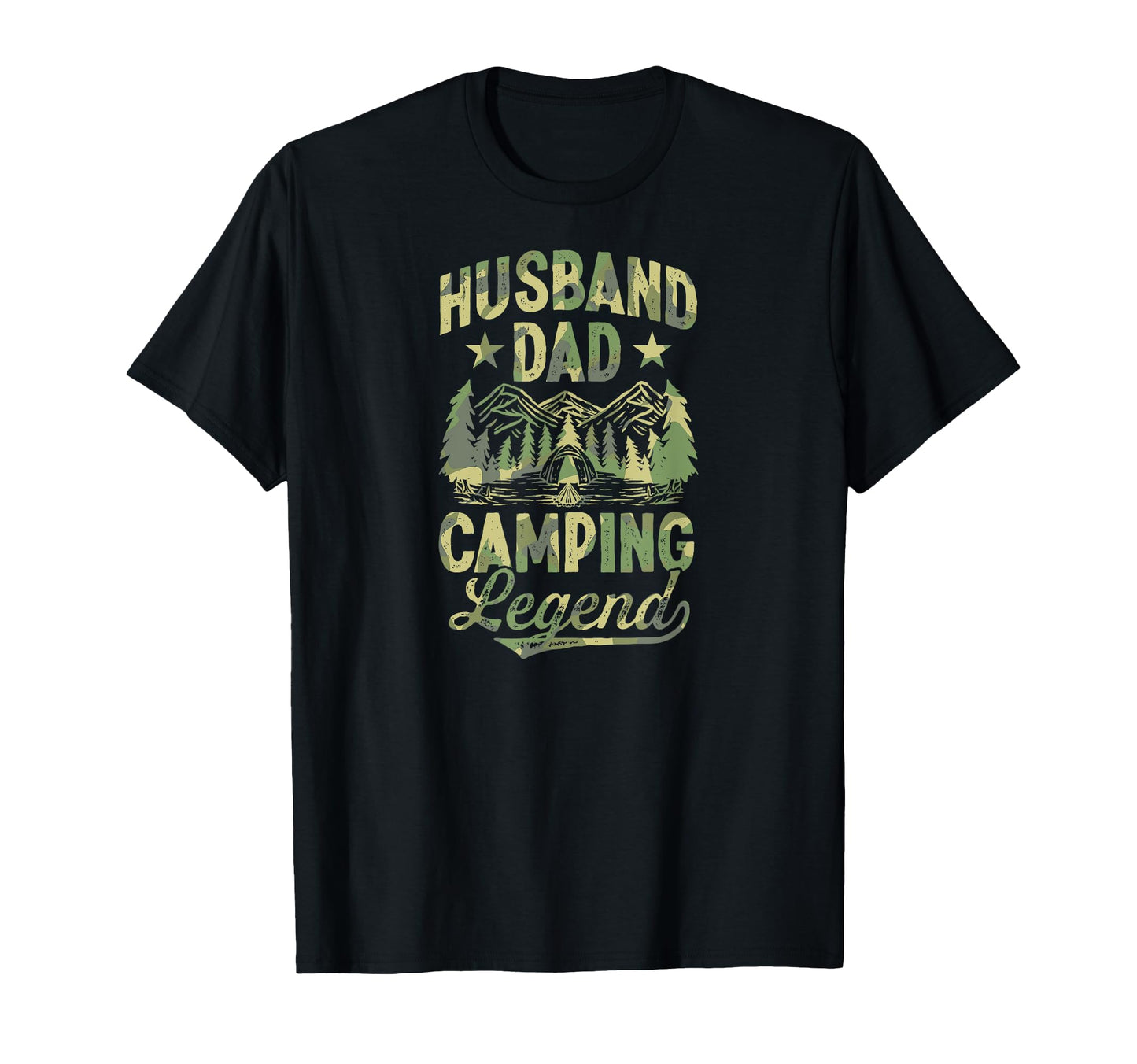 Husband Dad Camping Camo Fathers Day T-Shirt - Streetwear Style Unisex - T-Shirt, Sweatshirt, Hoodie