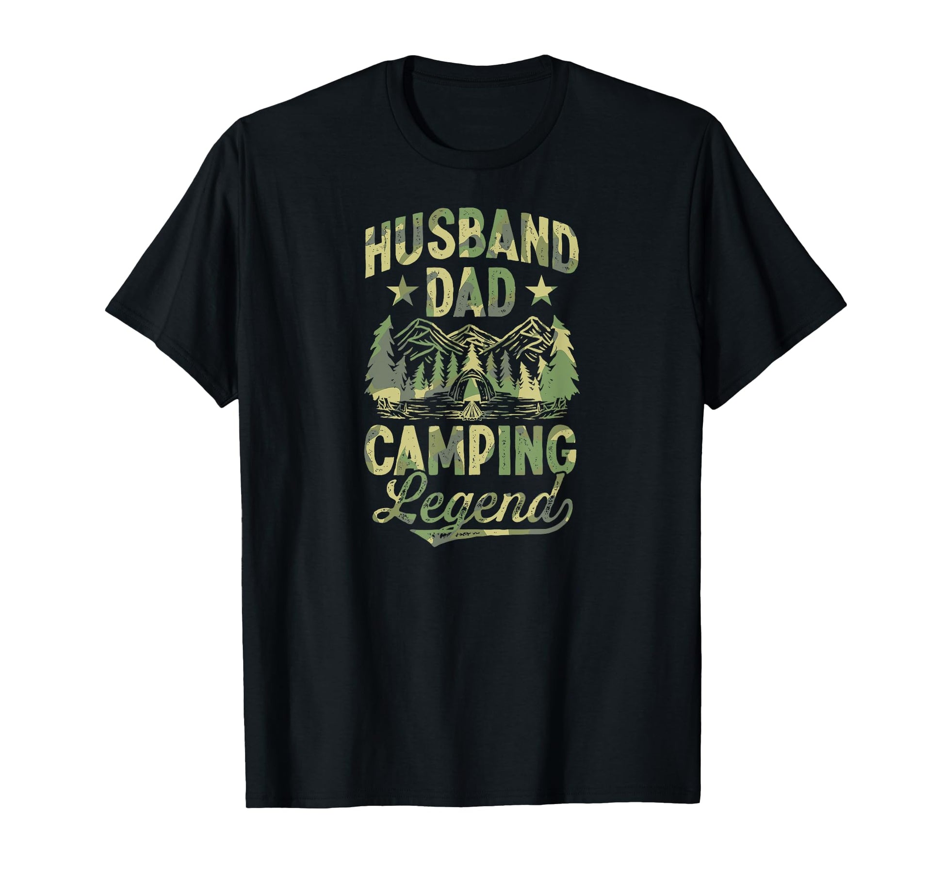 Husband Dad Camping Camo Fathers Day T-Shirt - Streetwear Style Unisex - T-Shirt, Sweatshirt, Hoodie