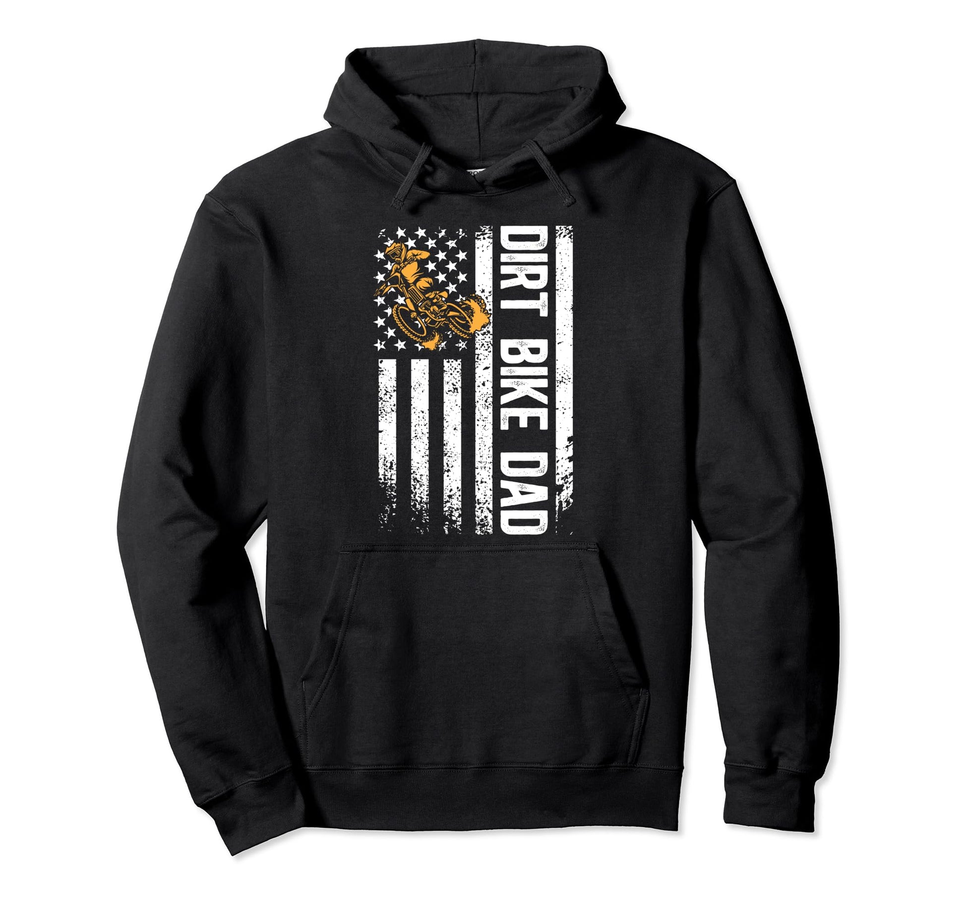 Dirt Bike Dad Us Flag Dad Dirt Biker Hoodie - Custom Art Print Men Women - T-Shirt, Sweatshirt, Hoodie