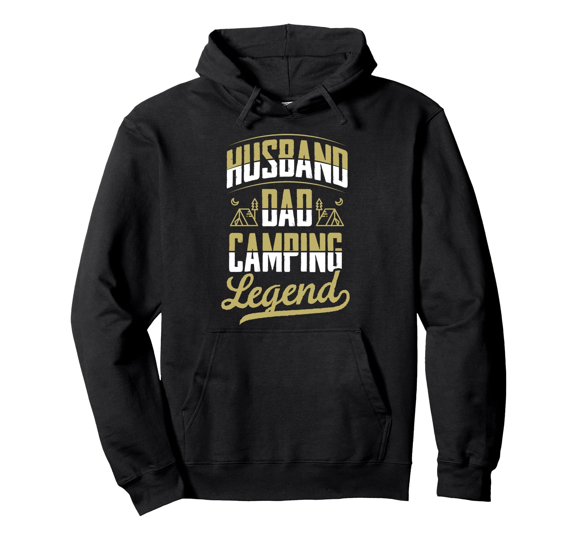 Husband Dad Camping Legend Fathers Day Hoodie - Unique Graphic Unisex - T-Shirt, Sweatshirt, Hoodie