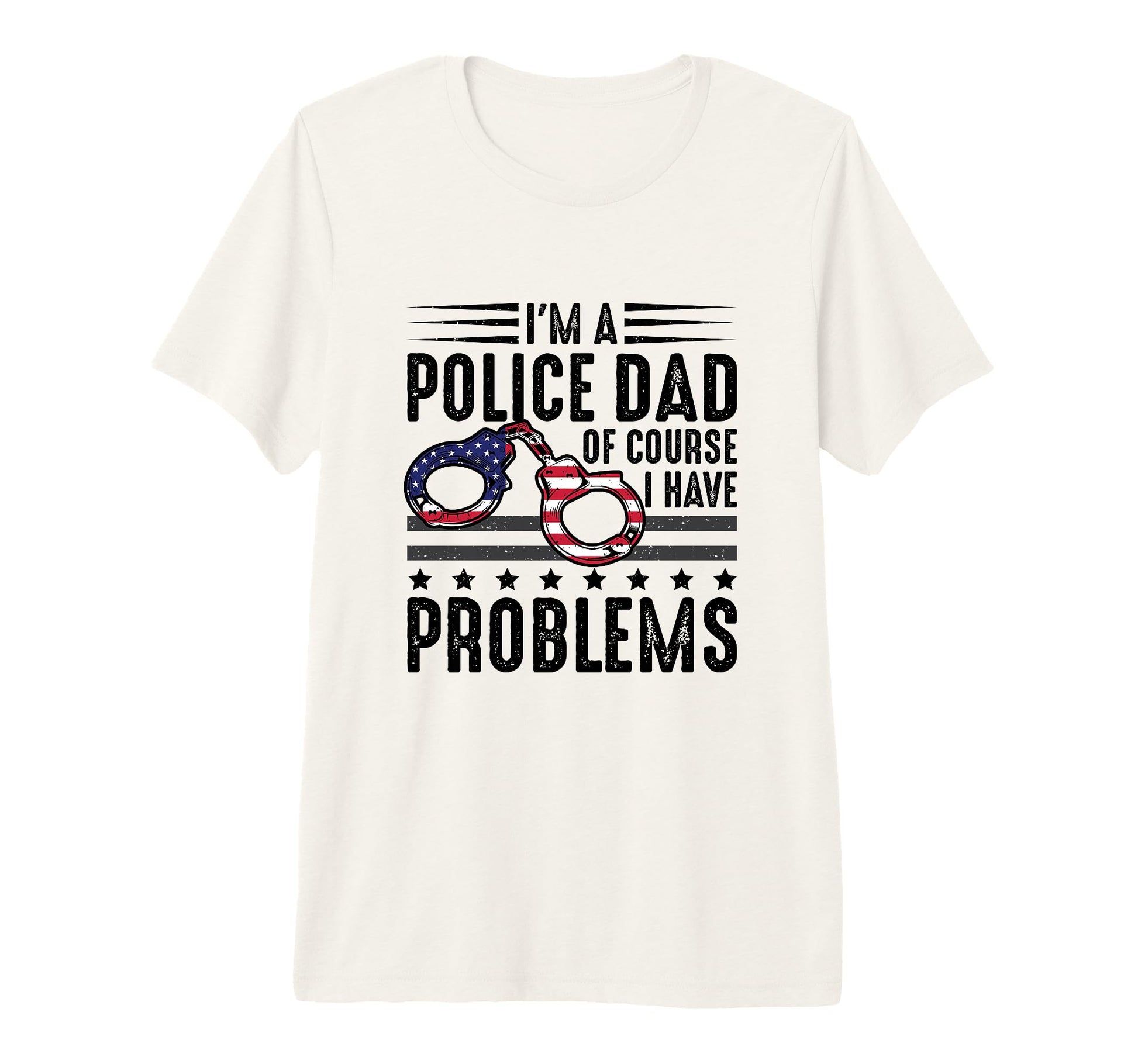 Mens Thin Blue Line Im Police Dad T-Shirt - Aesthetic Graphic for Adults - T-Shirt, Sweatshirt, Hoodie