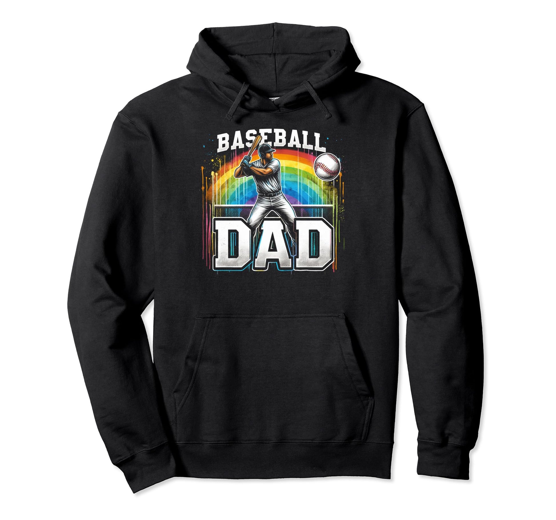 Baseball Dad Fathers Day Hoodie - Custom Art Print Men Women - T-Shirt, Sweatshirt, Hoodie