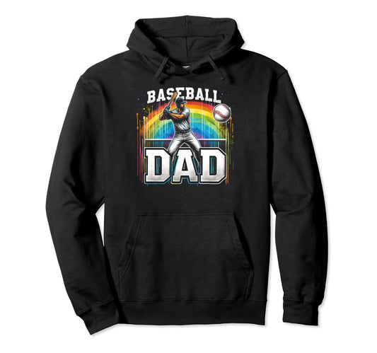 Baseball Dad Fathers Day Hoodie - Custom Art Print Men Women - T-Shirt, Sweatshirt, Hoodie