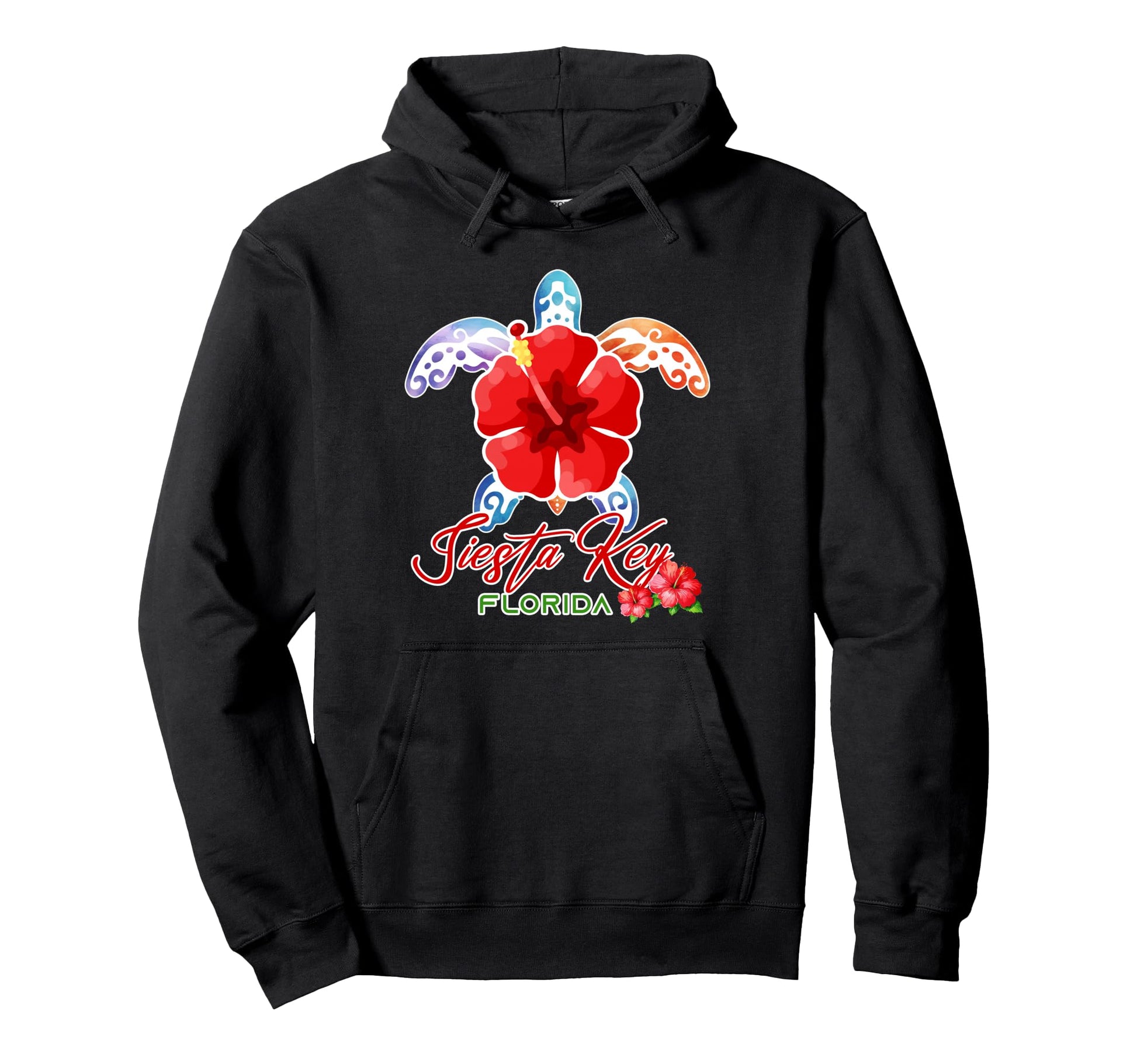 Siesta Key Sea Turtle Tropical Hoodie - Fun Novelty Design for Adults - T-Shirt, Sweatshirt, Hoodie