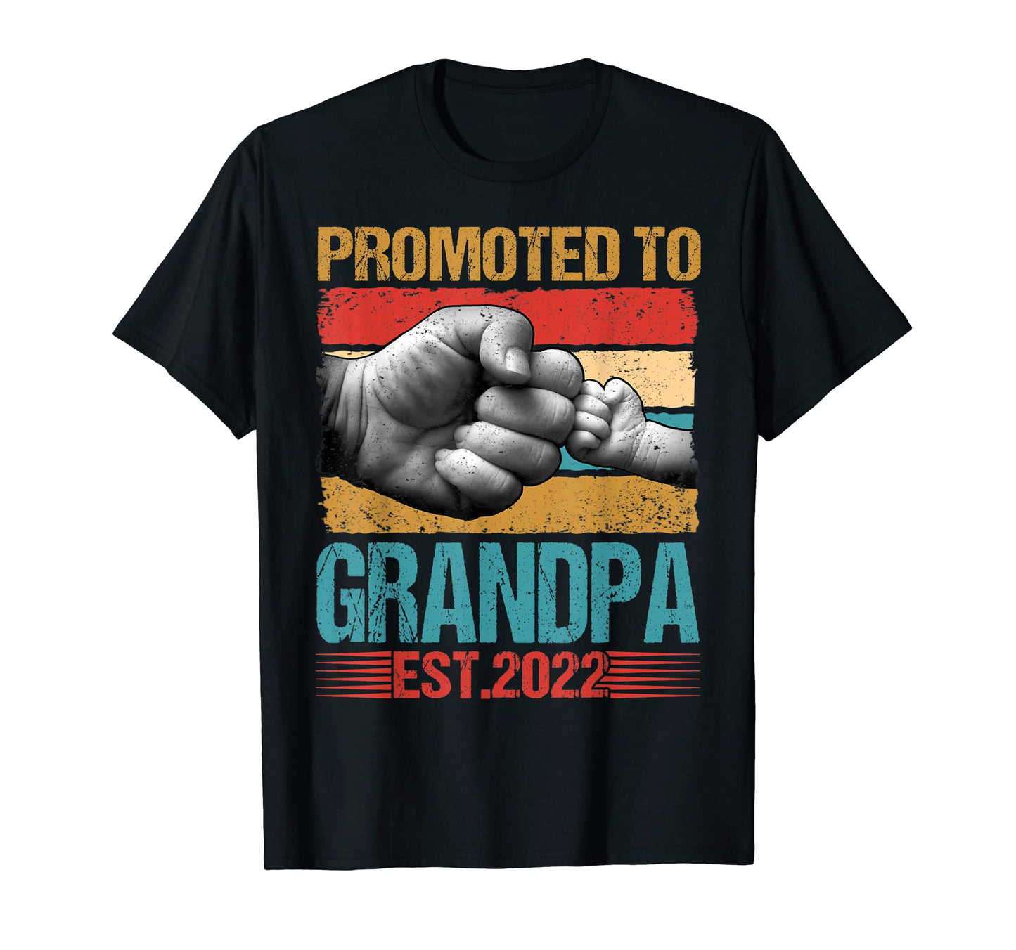 Mens Promoted To Grandpa Est 2022 T-Shirt - Unique Graphic Unisex - T-Shirt, Sweatshirt, Hoodie