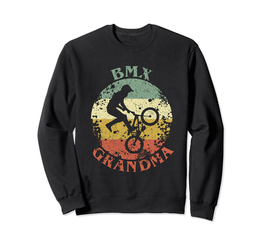 Bmx Grandma Distressed Bmx Rider Sweatshirt - Streetwear Style Men Women - T-Shirt, Sweatshirt, Hoodie