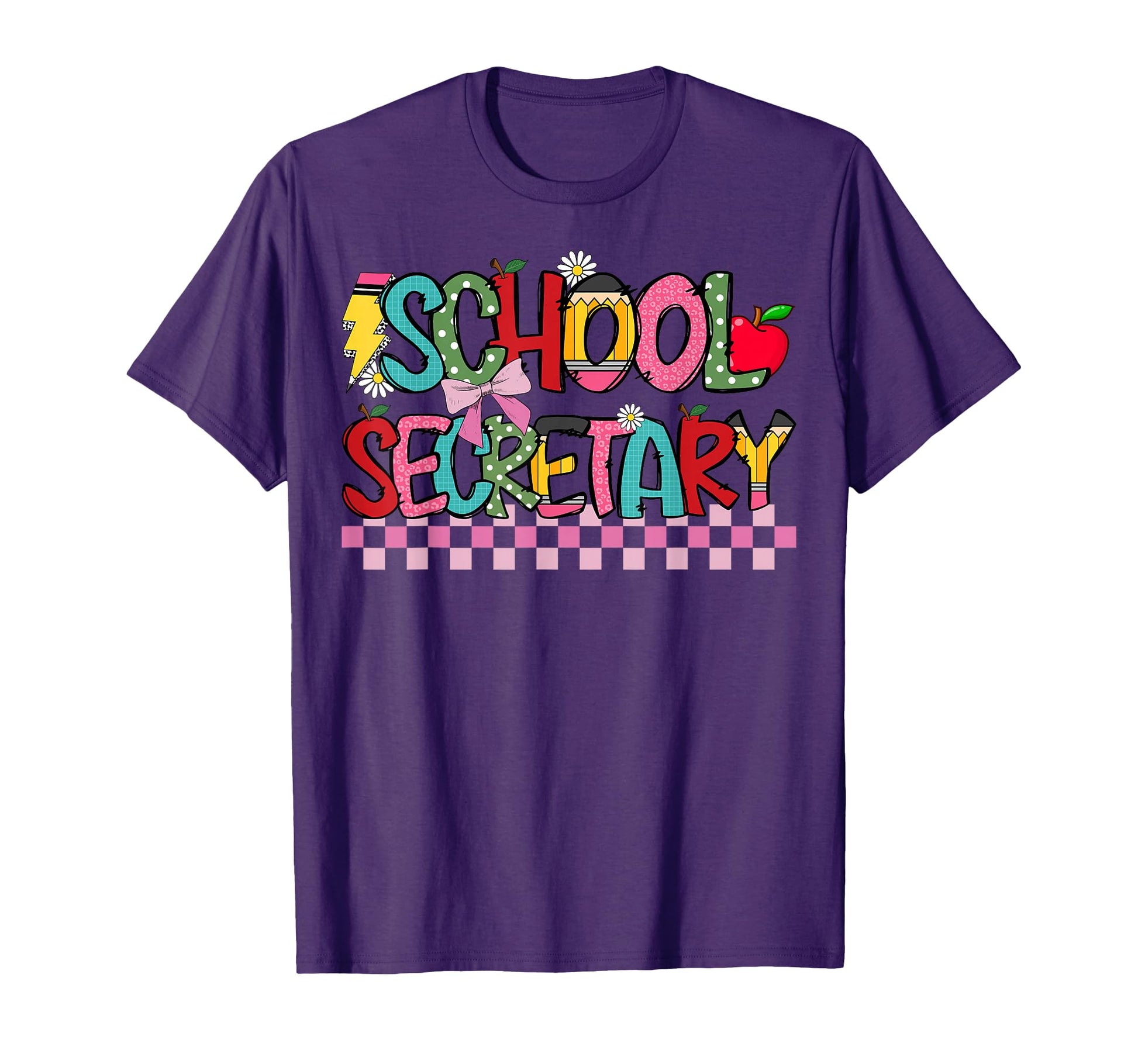 School Secretary Coquette Bow Pencil T-Shirt - Graphic Print Men Women - T-Shirt, Sweatshirt, Hoodie