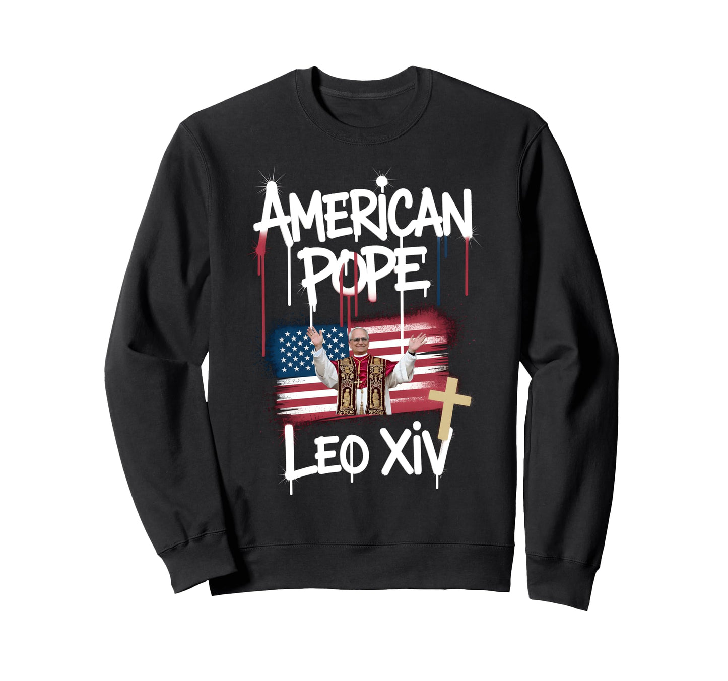 Pope Leo Xiv American Pope Sweatshirt - Aesthetic Graphic for Adults - T-Shirt, Sweatshirt, Hoodie