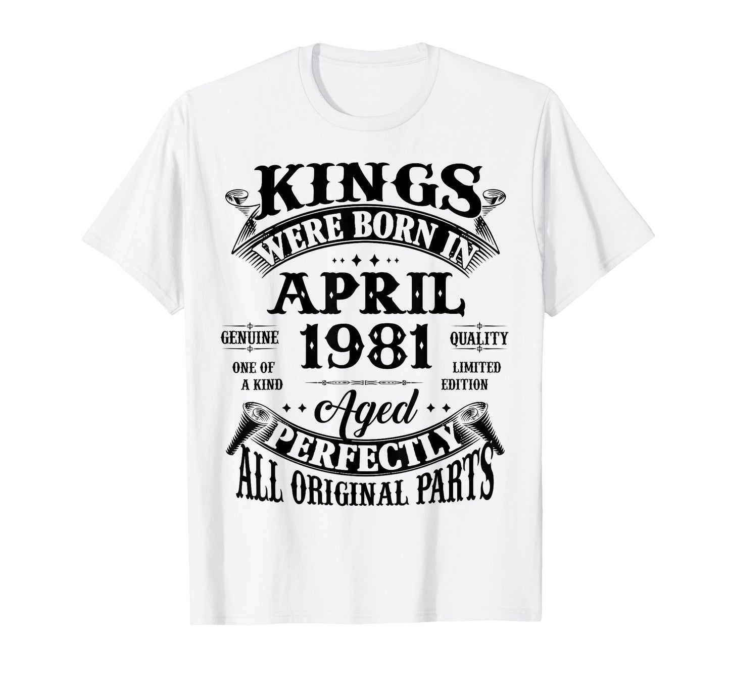 45Th Birthday Gift Kings Born April T-Shirt - Minimalist Print for Adults - T-Shirt, Sweatshirt, Hoodie