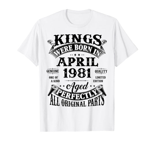 45Th Birthday Gift Kings Born April T-Shirt - Minimalist Print for Adults - T-Shirt, Sweatshirt, Hoodie