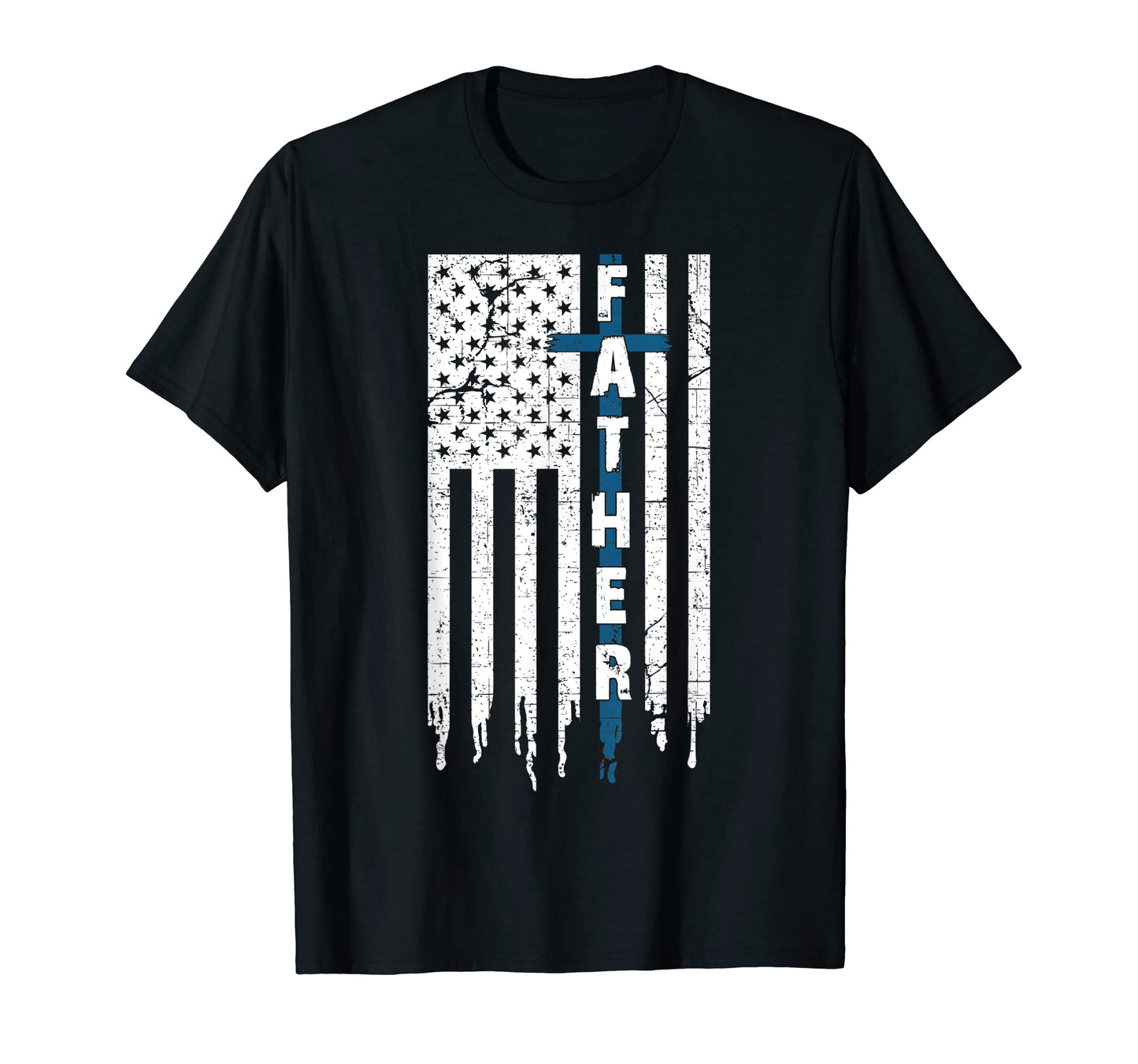 American Flag Thin Blue Line T-Shirt - Novelty Apparel for Adults - T-Shirt, Sweatshirt, Hoodie