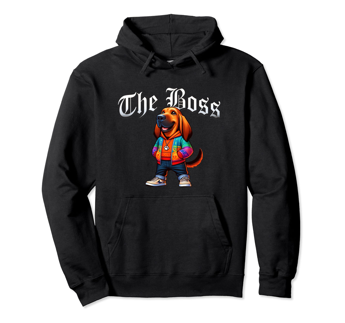Bloodhound Dog Boss Jacket Outfit Dog Hoodie - Minimalist Print for Adults - T-Shirt, Sweatshirt, Hoodie