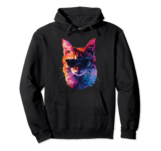 Cat Dad Mom Sunglasses Japanese Bobtail Hoodie - Novelty Apparel Men Women - T-Shirt, Sweatshirt, Hoodie