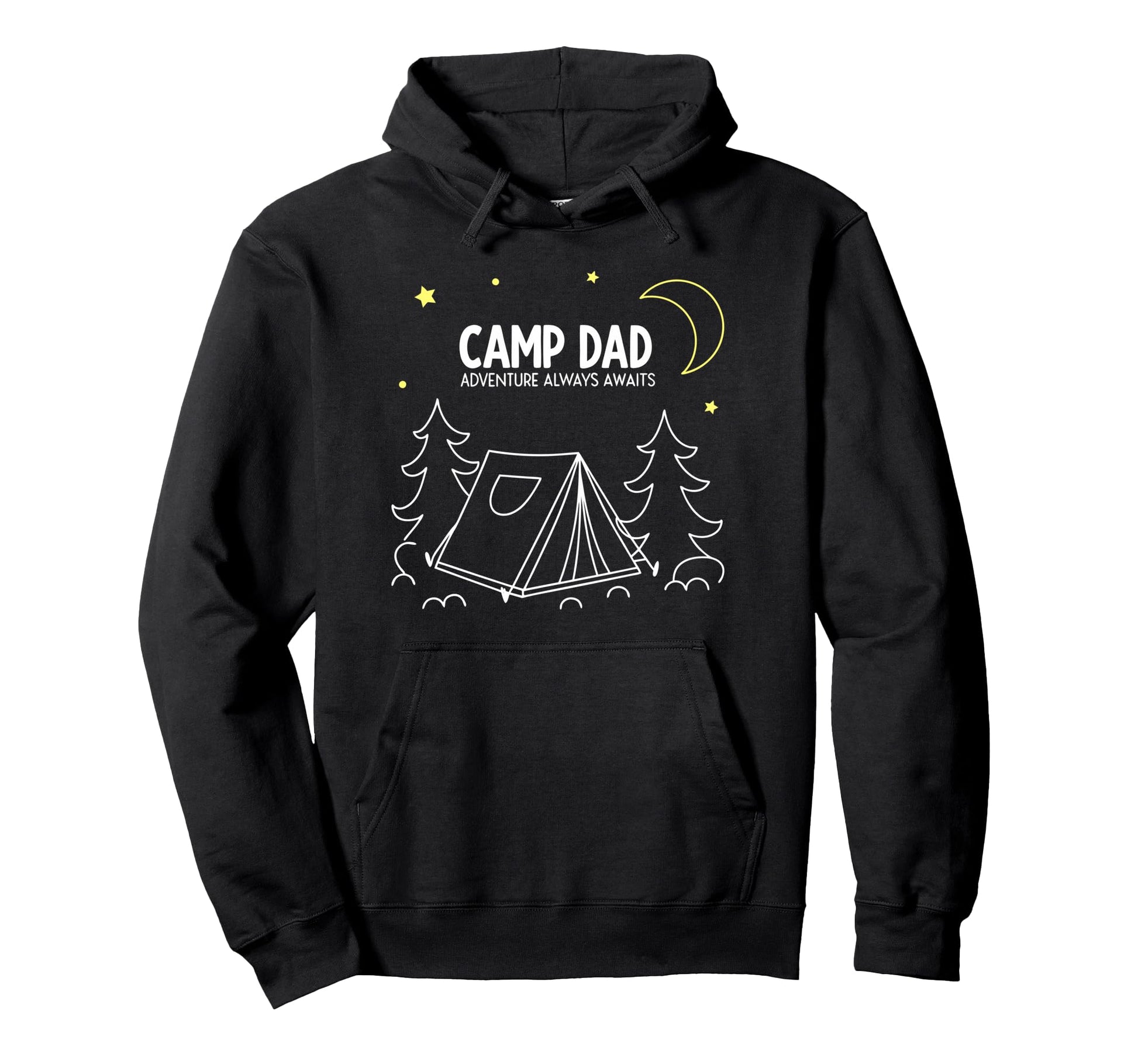 Fathers Day Camping Dad Adventure Awaits Hoodie - Graphic Print Unisex - T-Shirt, Sweatshirt, Hoodie
