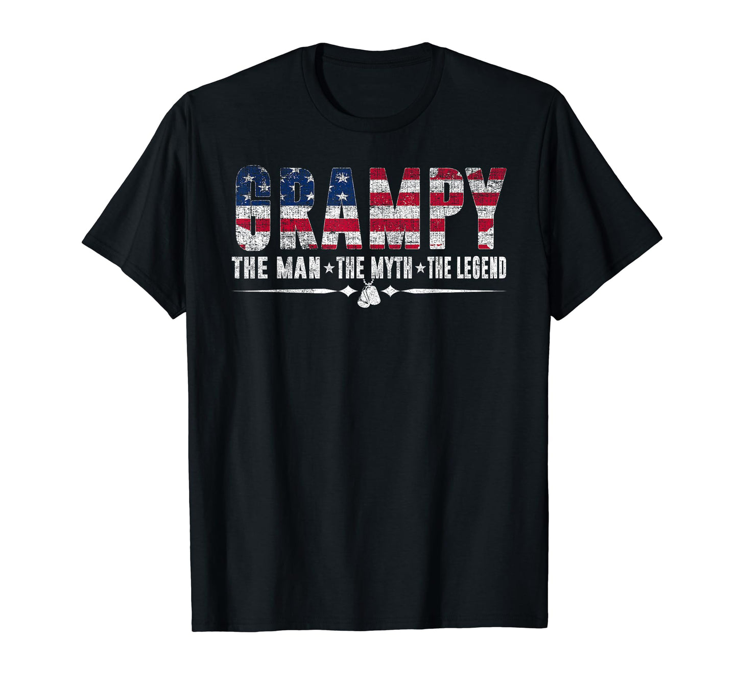 Grampy Myth Legend Usa Flag Fathers Day T-Shirt - Graphic Print for Adults - T-Shirt, Sweatshirt, Hoodie