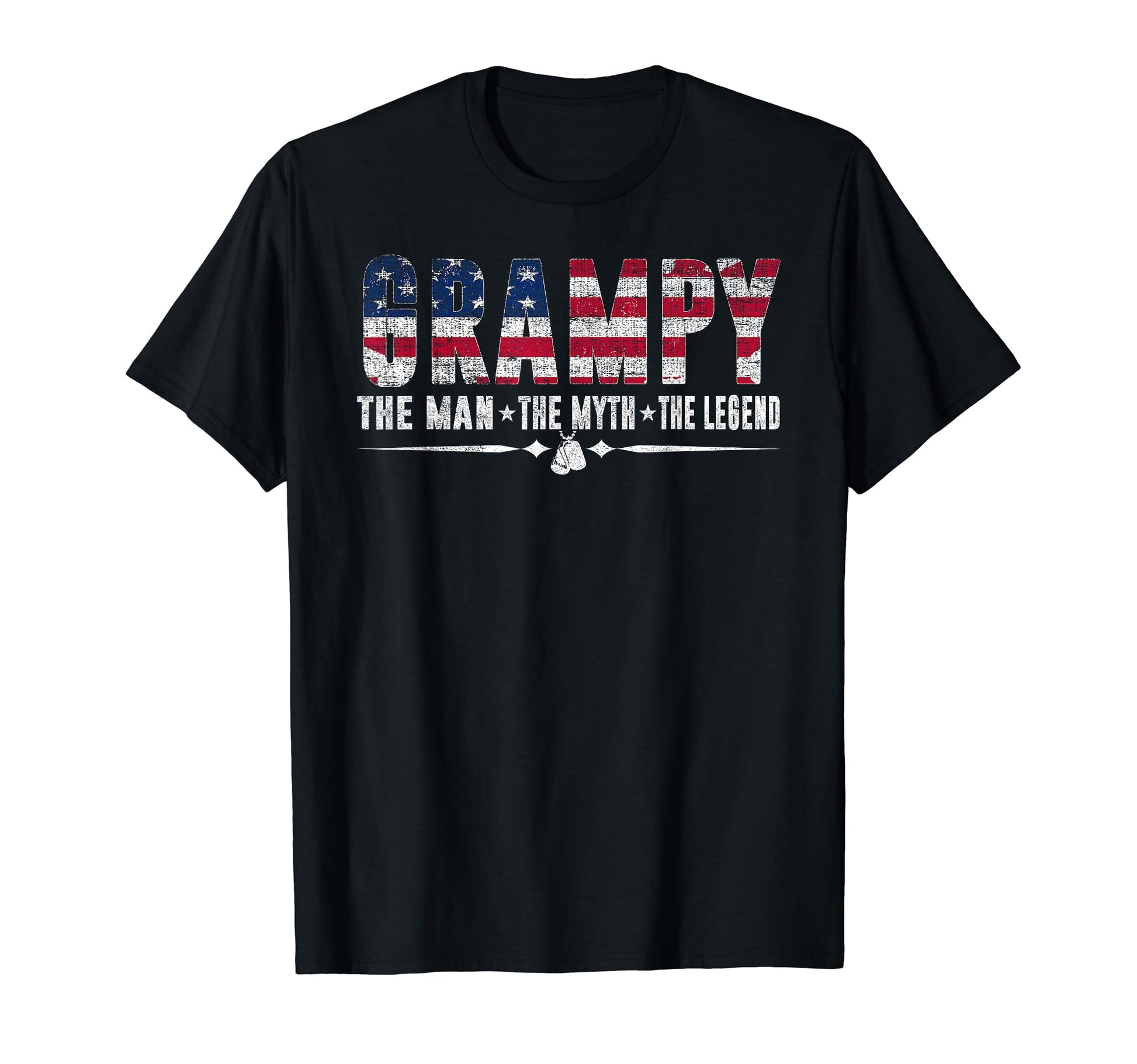 Grampy Myth Legend Usa Flag Fathers Day T-Shirt - Graphic Print for Adults - T-Shirt, Sweatshirt, Hoodie