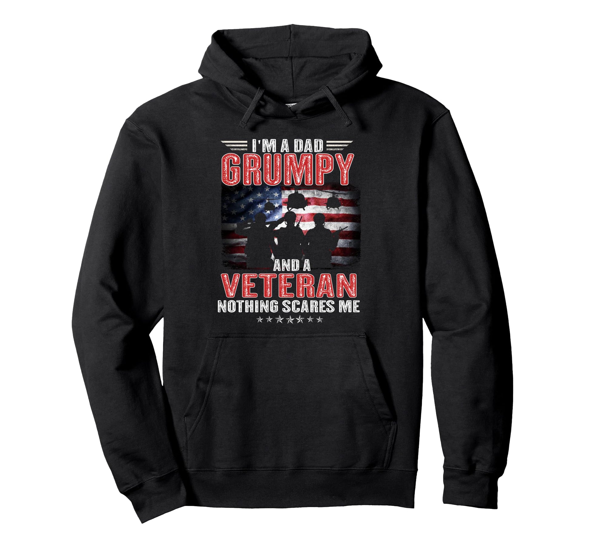 Im Dad Grumpy And Veteran Us Flag Hoodie - Custom Art Print Men Women - T-Shirt, Sweatshirt, Hoodie