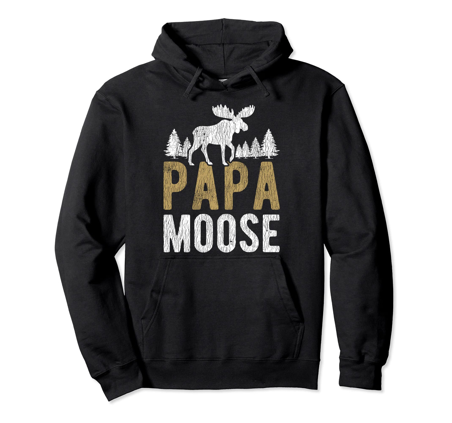 Papa Moose Camping Matching Family Hoodie - Custom Art Print Unisex - T-Shirt, Sweatshirt, Hoodie