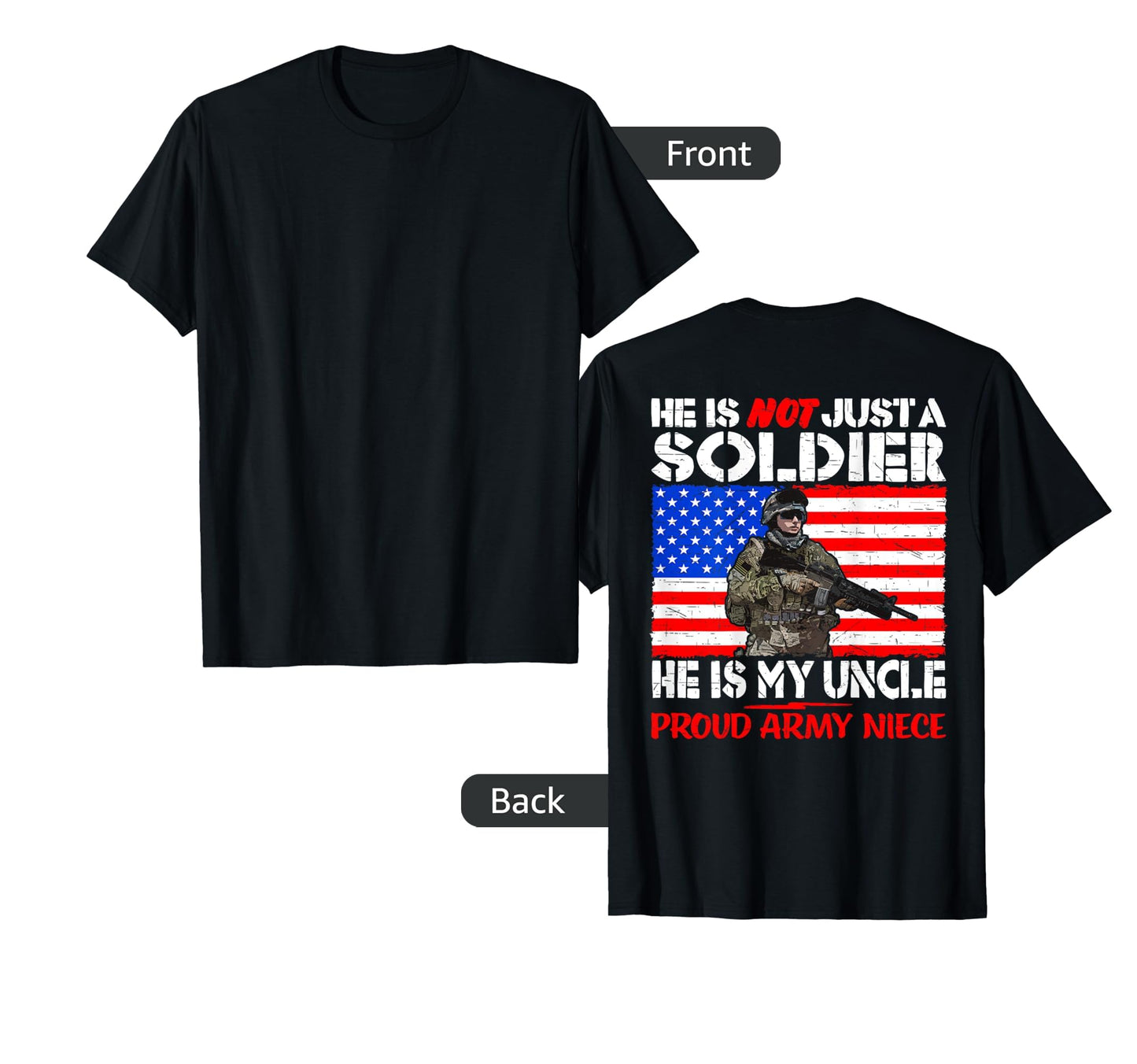 My Uncle Is My Soldier Hero Proud Army T-Shirt - Graphic Print Unisex - T-Shirt, Sweatshirt, Hoodie