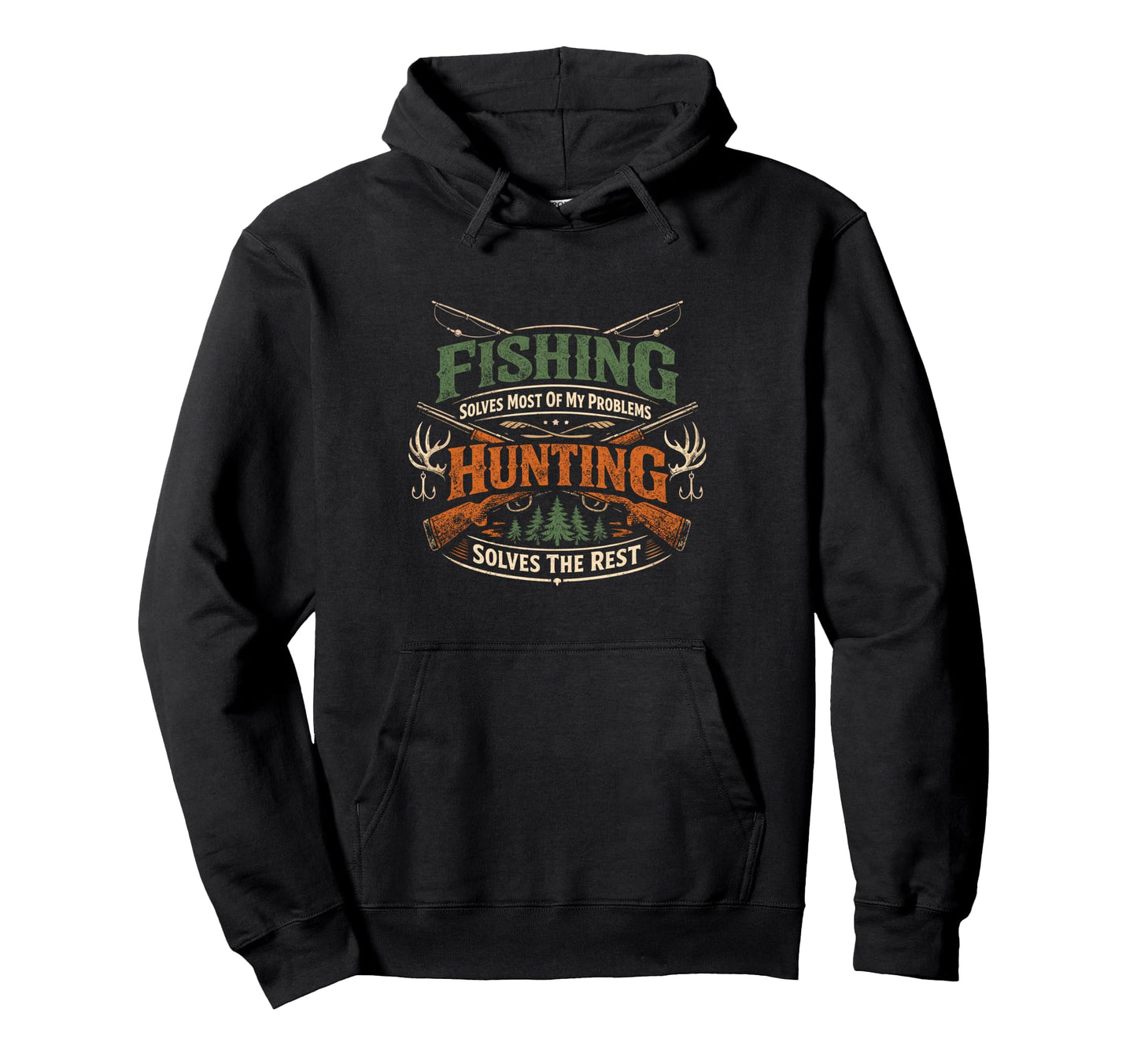 Fishing Solves Most My Problems Hoodie - Novelty Apparel for Adults - T-Shirt, Sweatshirt, Hoodie