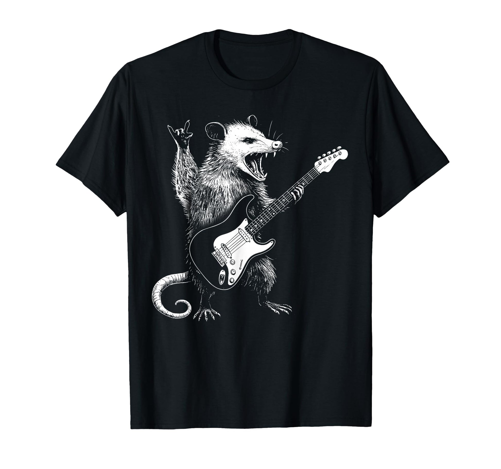 Possum Playing Guitar Music Funny T-Shirt - Custom Art Print for Adults - T-Shirt, Sweatshirt, Hoodie