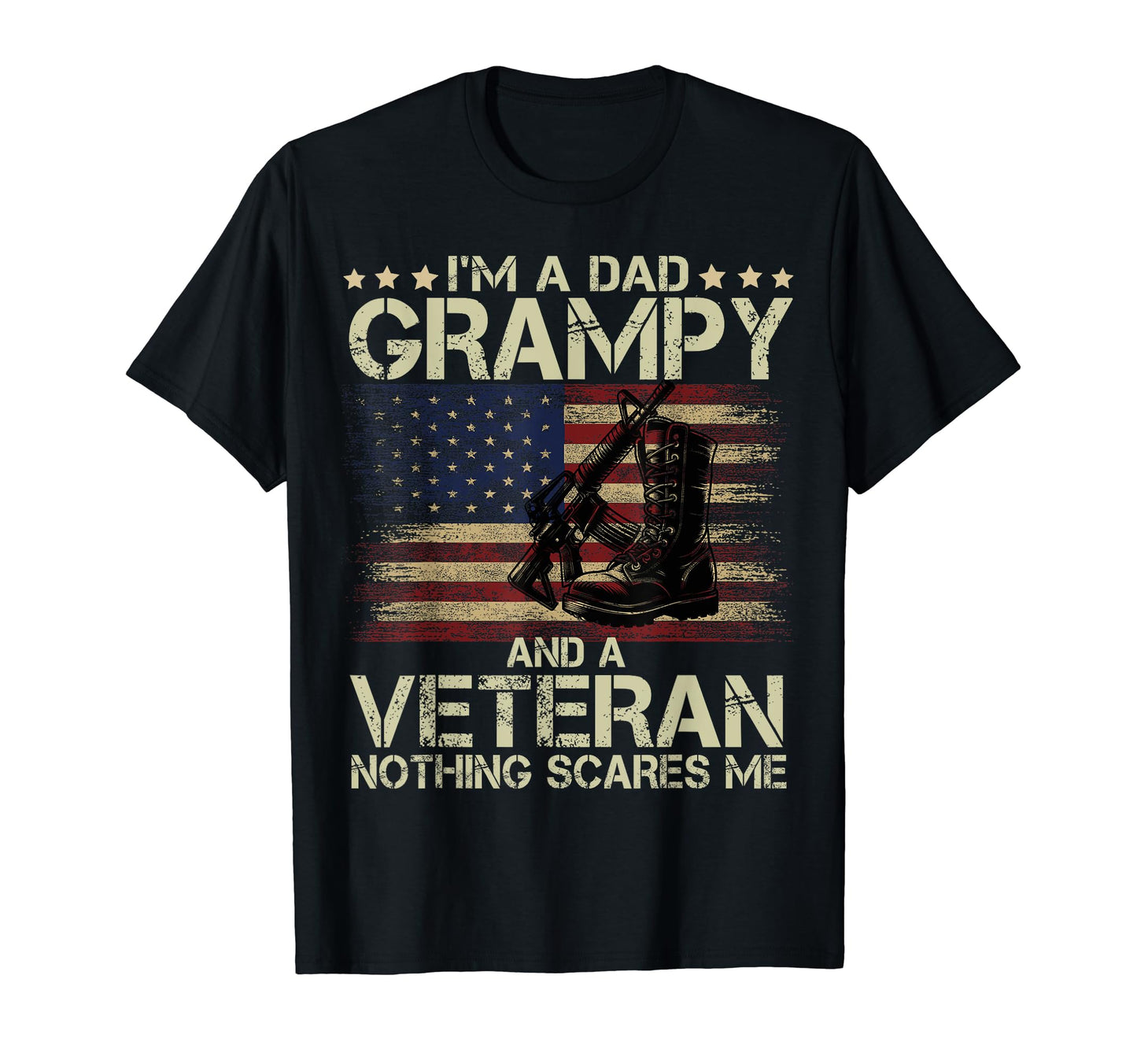 Dad Grampy Veteran Military Boots Fathers T-Shirt - Unique Graphic Unisex - T-Shirt, Sweatshirt, Hoodie