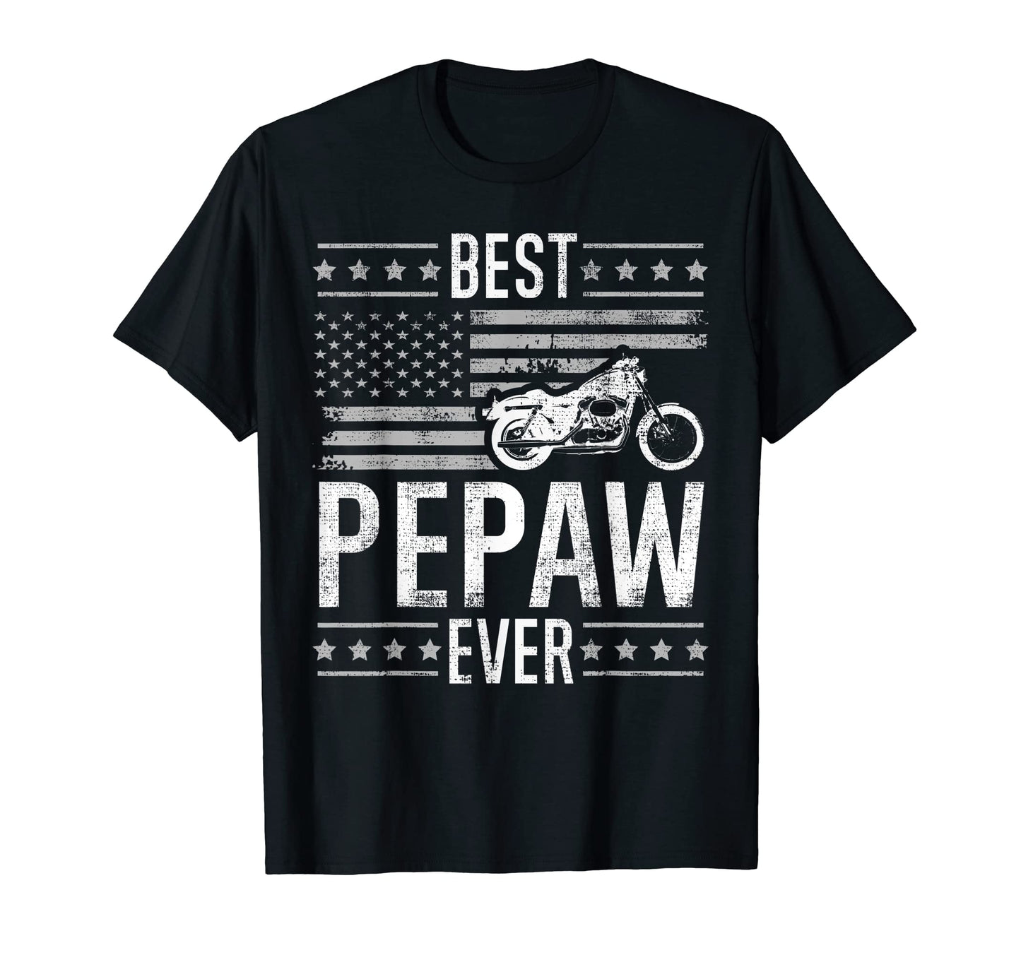 Best Pepaw Ever Motorcycle American Flag T-Shirt - Custom Art Print Unisex - T-Shirt, Sweatshirt, Hoodie