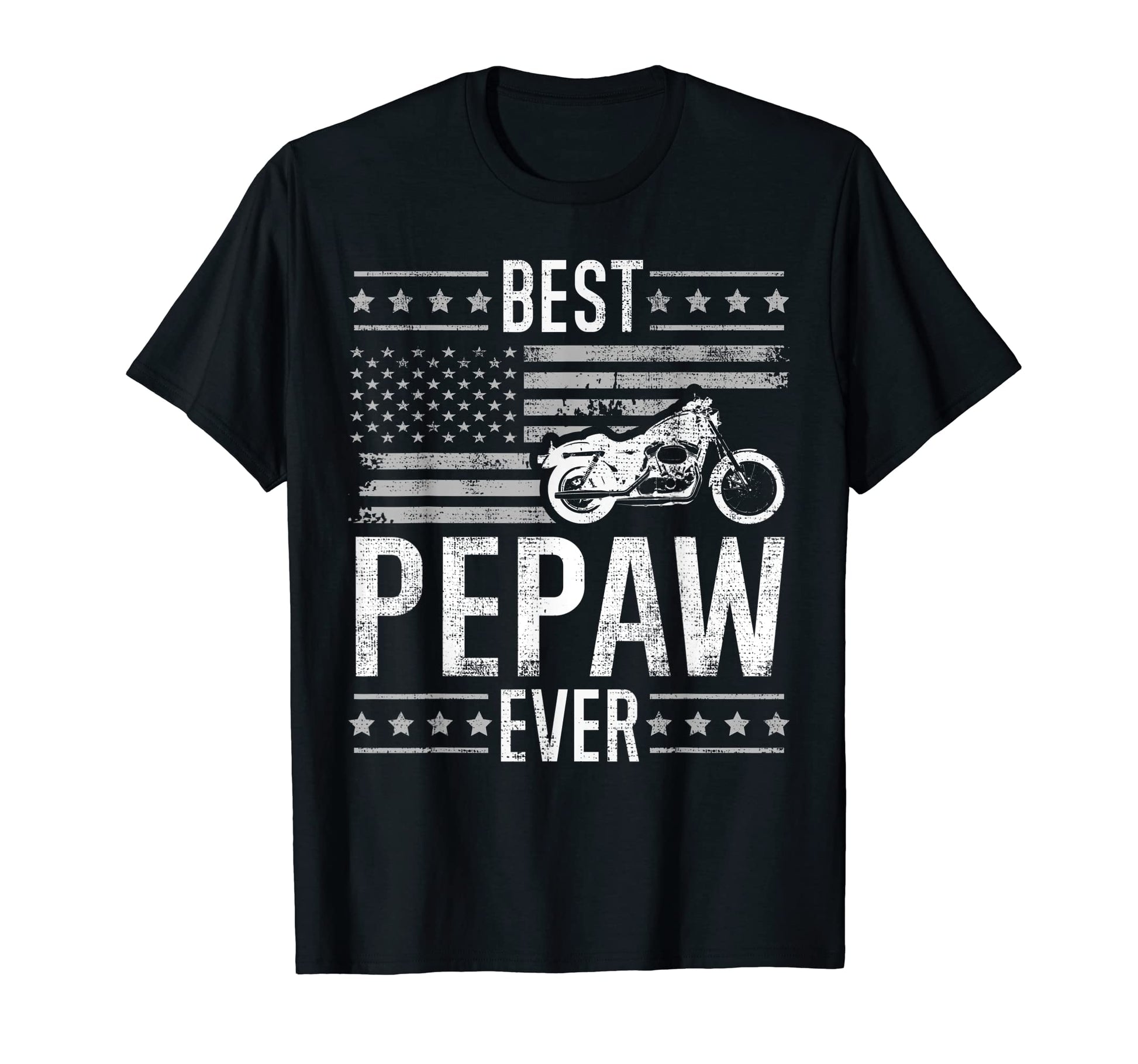 Best Pepaw Ever Motorcycle American Flag T-Shirt - Custom Art Print Unisex - T-Shirt, Sweatshirt, Hoodie